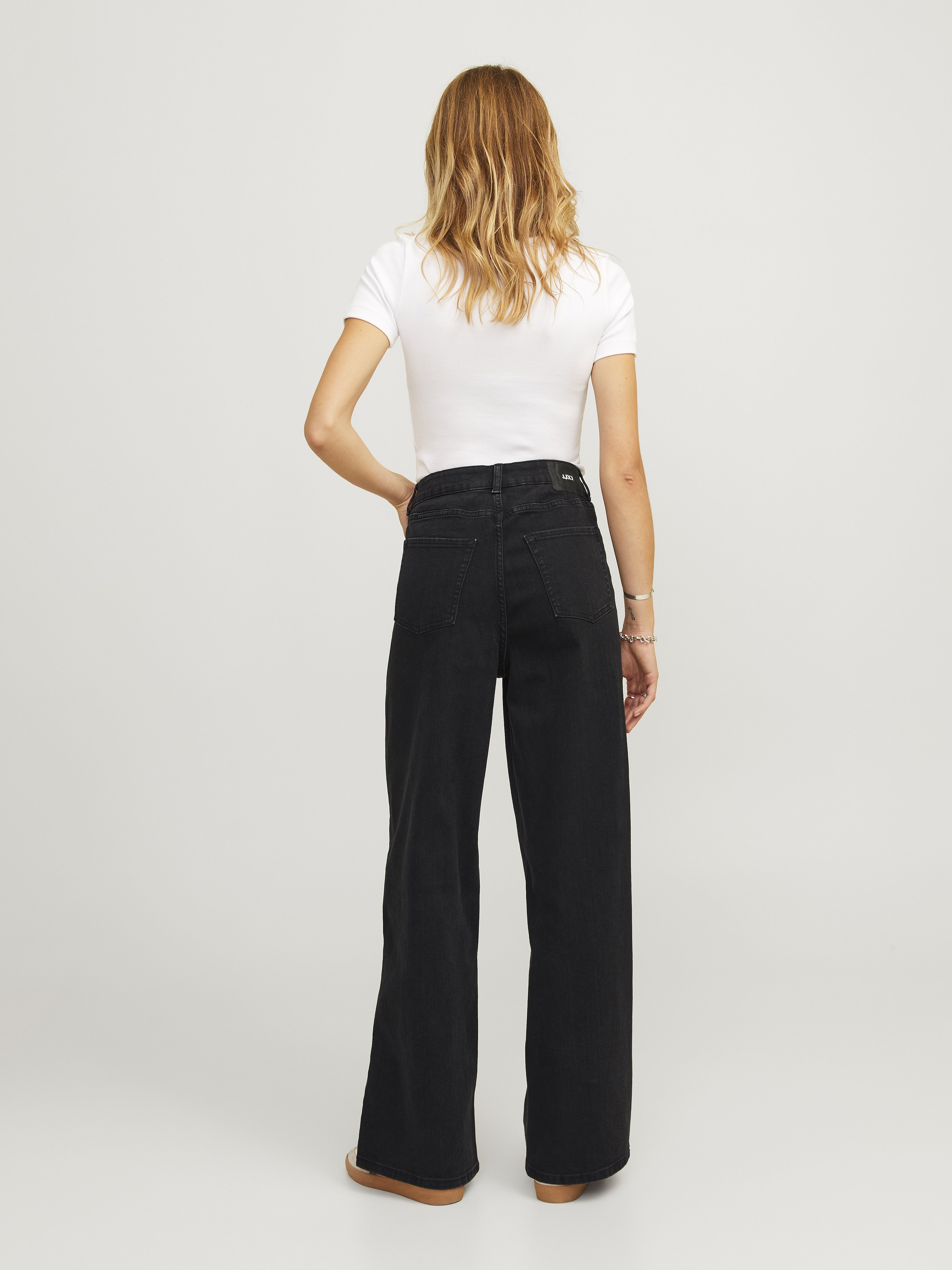 Wide fit JXTOKYO HW C6145 JEANS DNM NOOS - Wide Leg - black denim