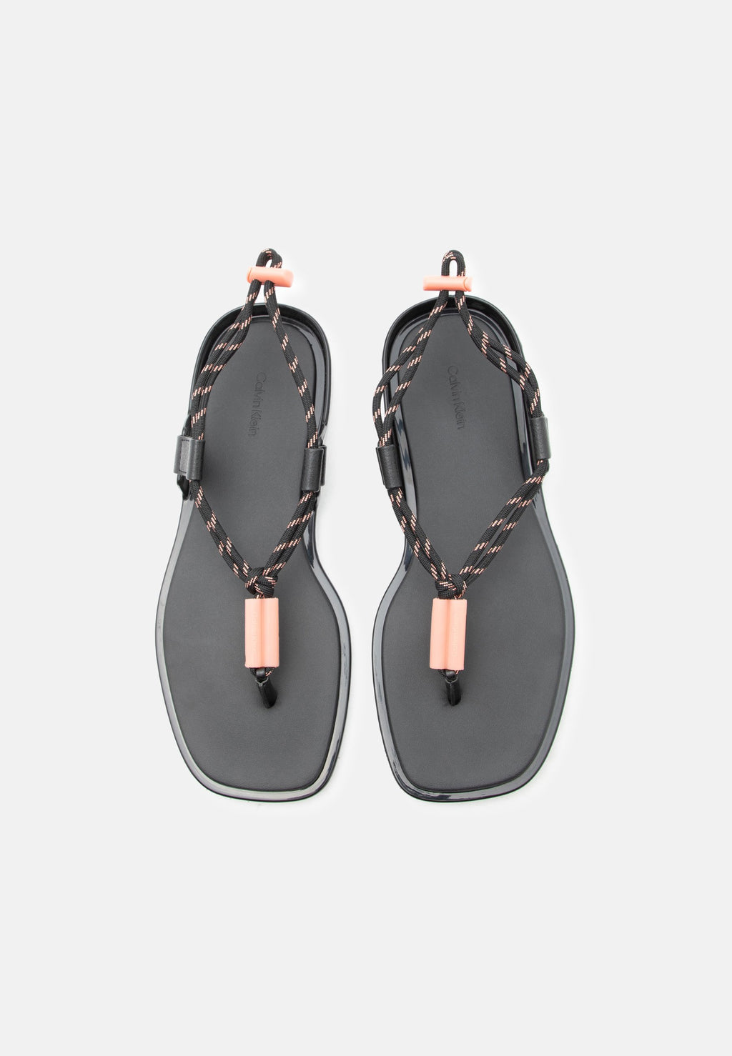 T-bar sandals - black/peach whip