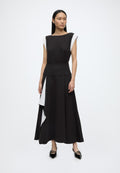 FRILL HEM MAXI - Day dress - black/white