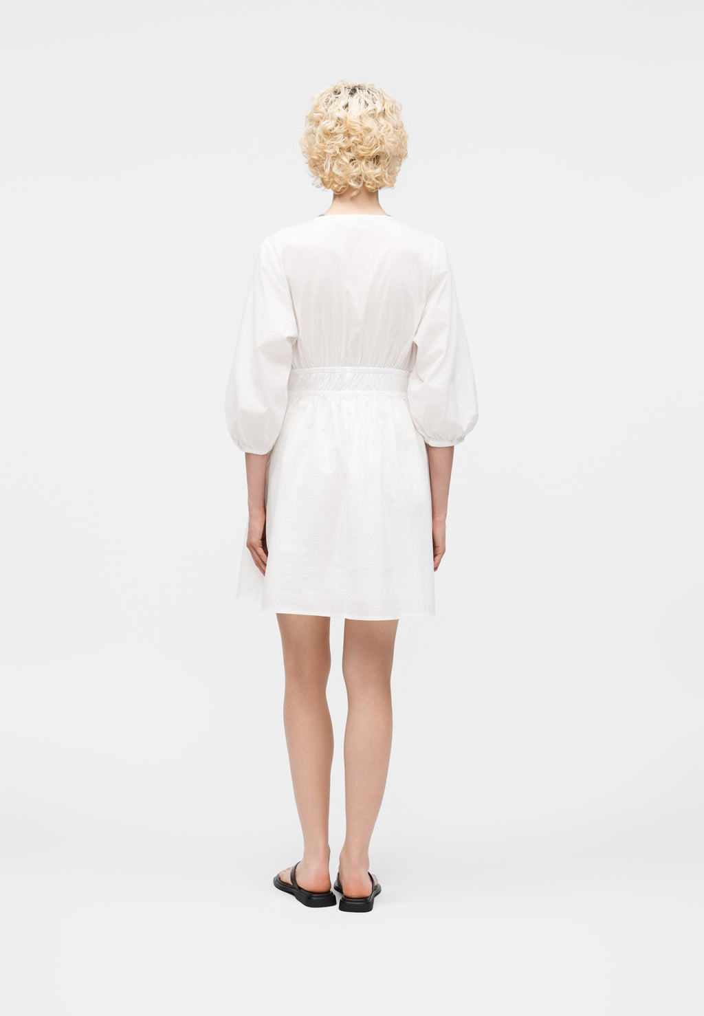 TIE NECK WAIST DRESS - Day dress - fresh white