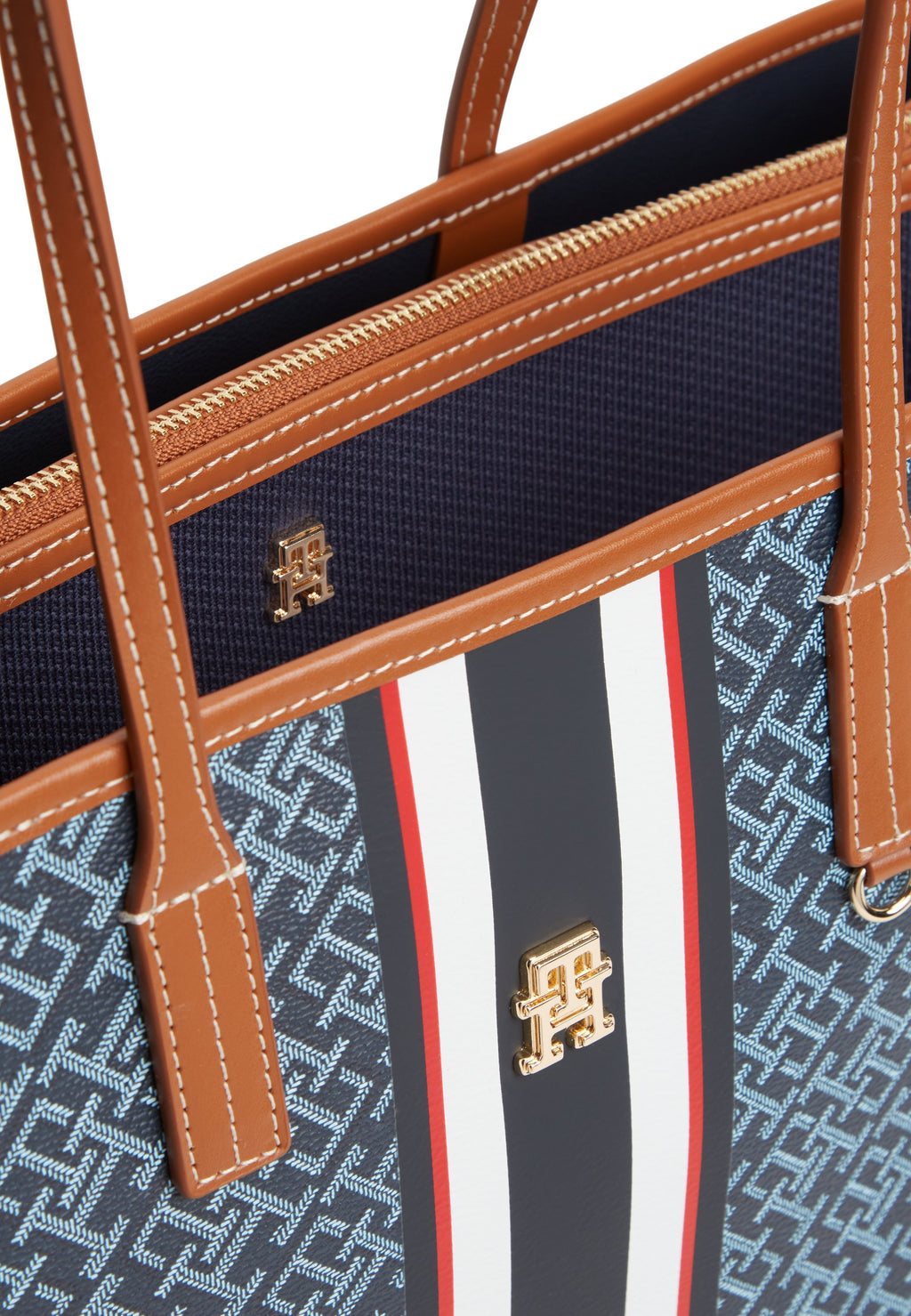 TH MONOPLAY TOTE STRIPE LE - Handbag - blue mix