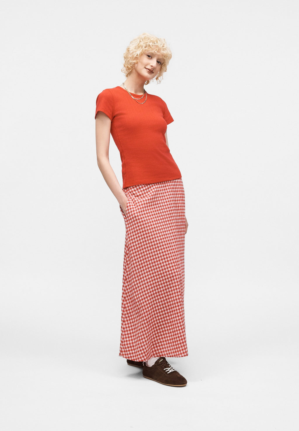 POINTELLE CREW - Basic T-shirt - pure red