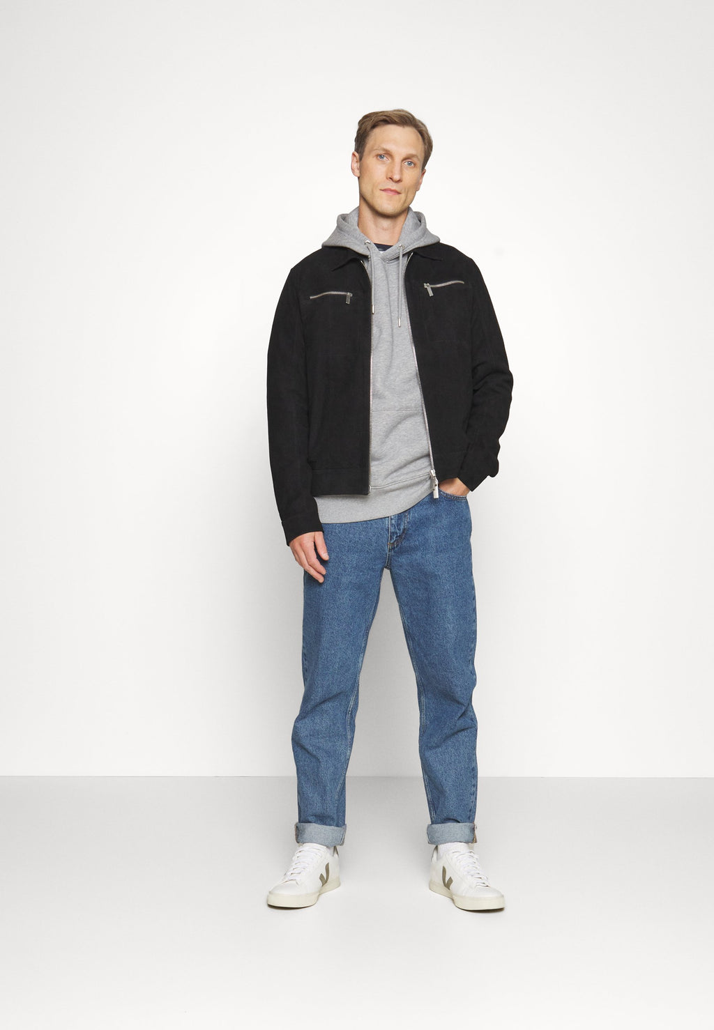 Hoodie - grey melange