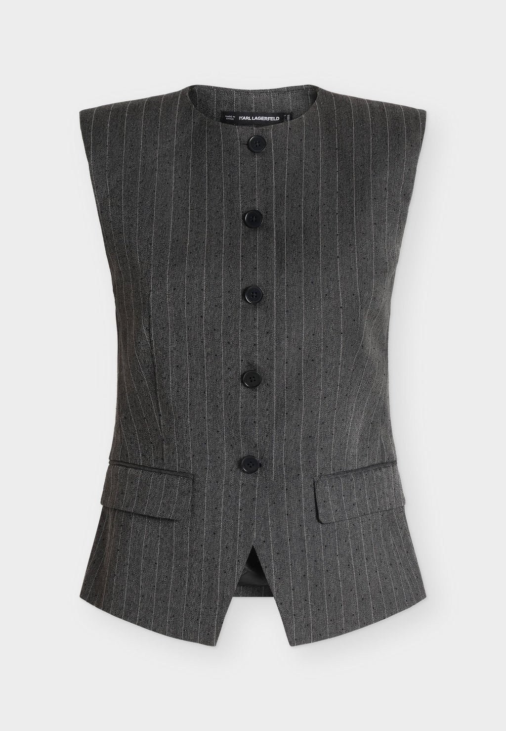 PINSTRIPE TAILORED BLOUSE - Waistcoat - grey melange