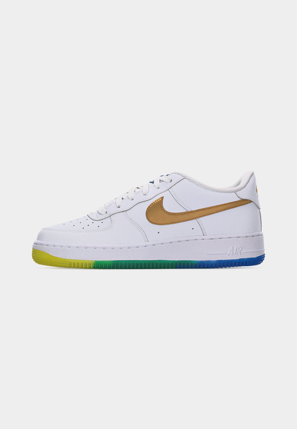 AIR FORCE 1 UNISEX - Trainers - white/metallic gold-coloured/soar/sonic yellow/malachite