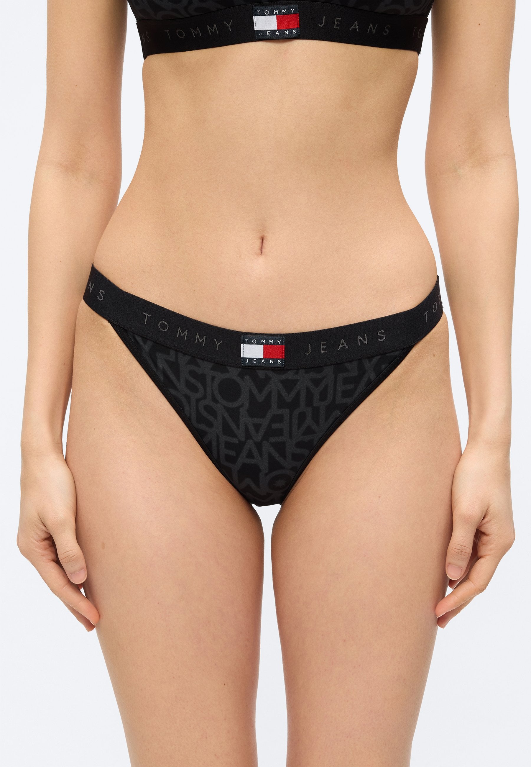 HERITAGE CHEEKY PRINT - Bikini bottoms - black