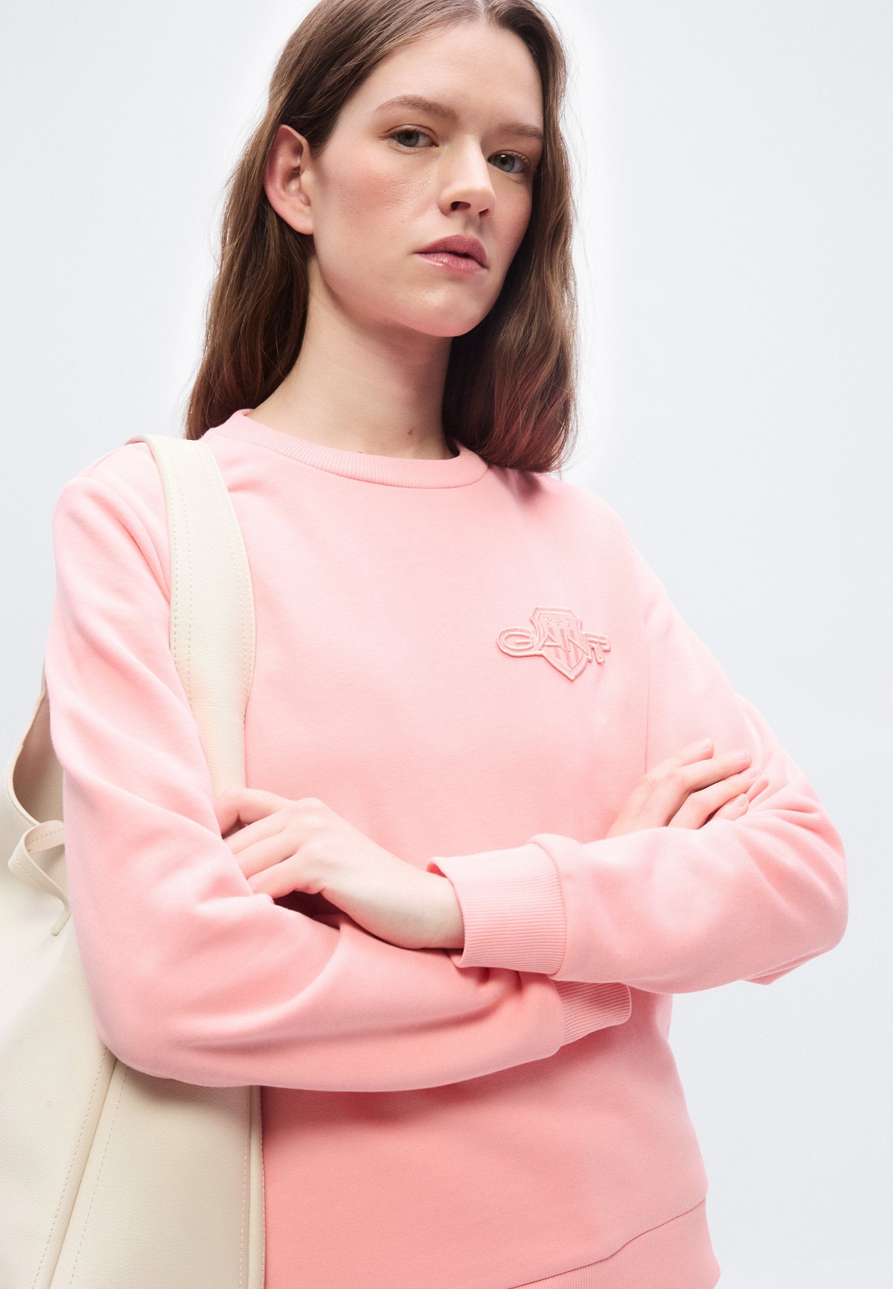 TONAL SHIELD C NECK - Sweatshirt - pink
