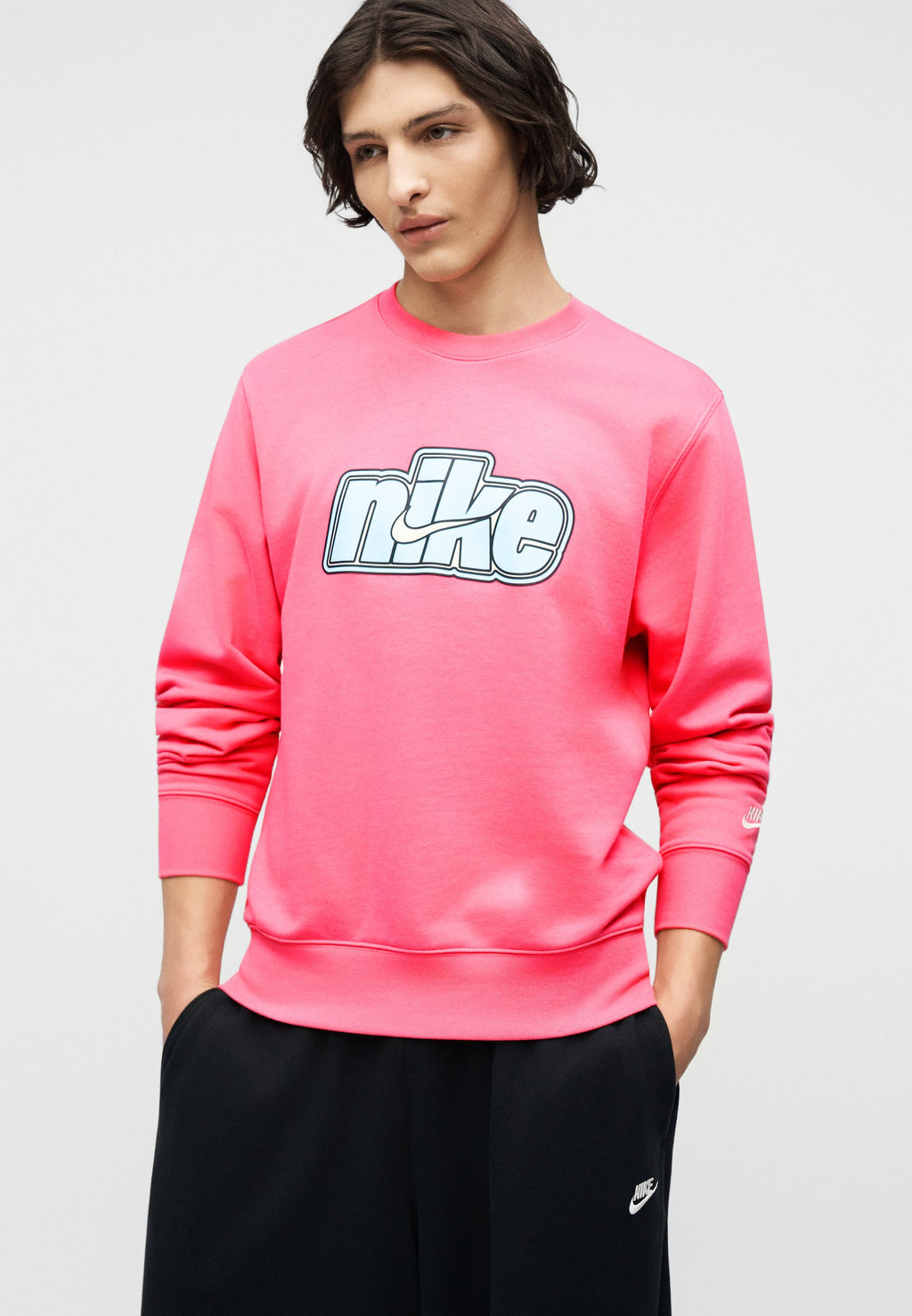 CREW UNISEX - Sweatshirt - pinksicle/white