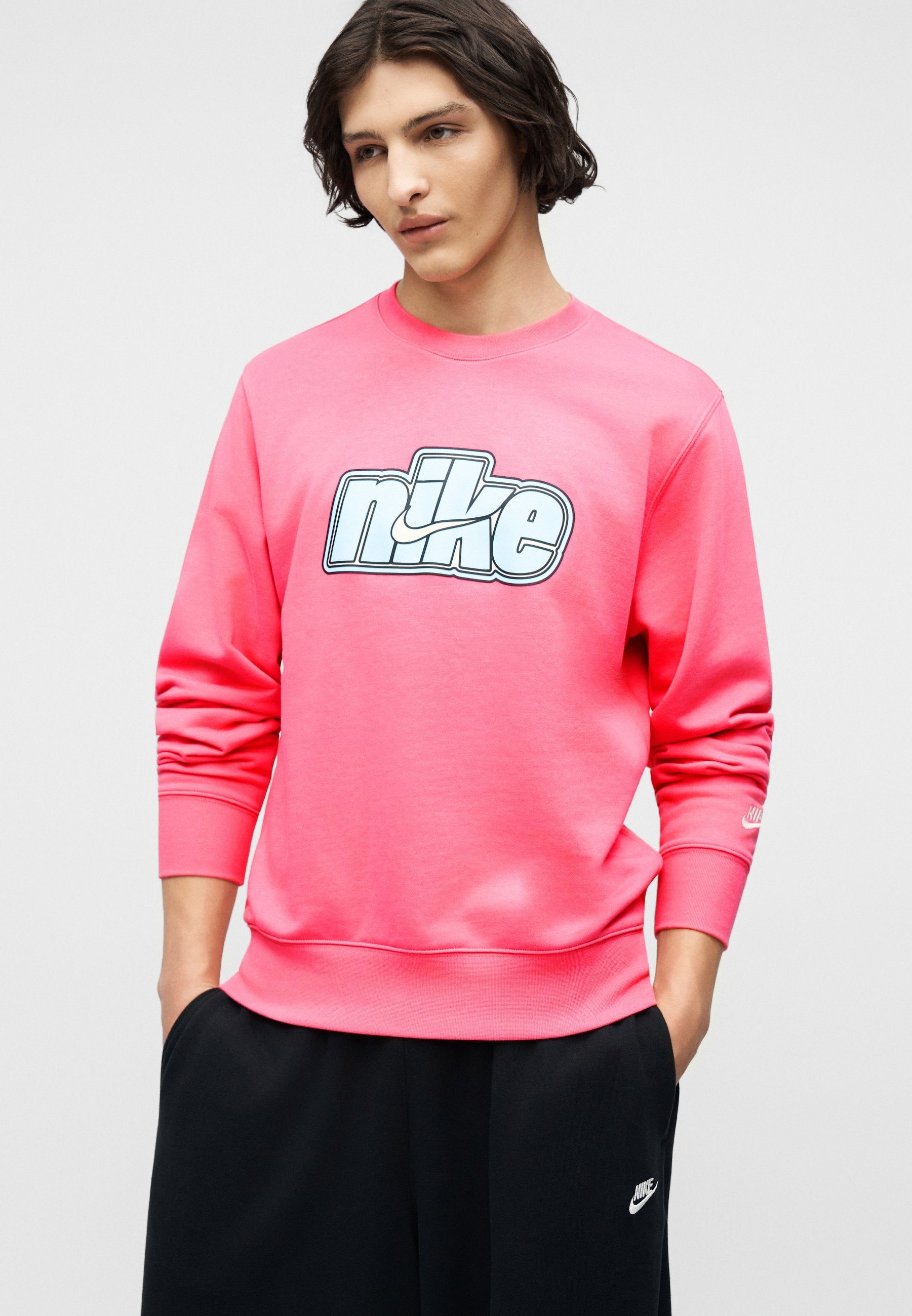 CREW UNISEX - Sweatshirt - pinksicle/white