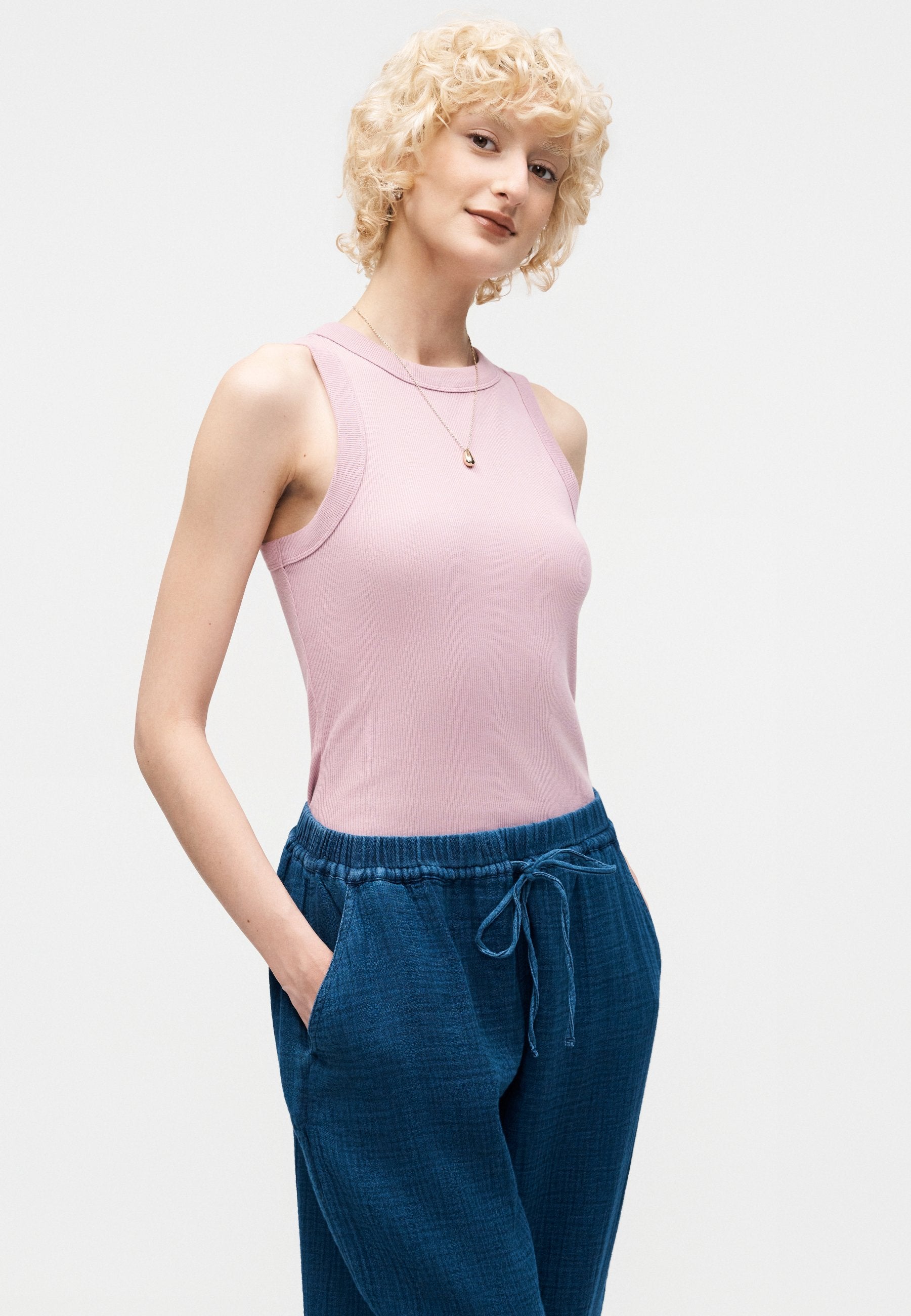 PO GAUZE RINSE REESE - Trousers - dark-blue denim