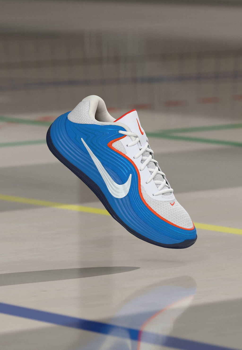 PRECISION 8 LOW UNISEX - Basketball shoes - white/light photo blue/picante red
