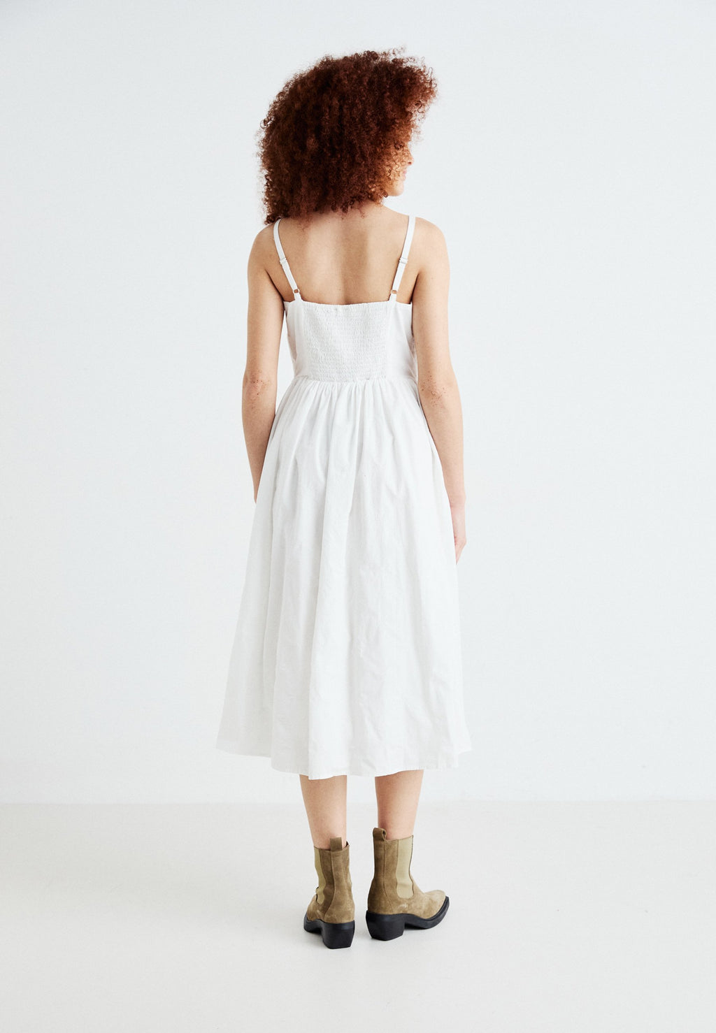 EYELET MIDI DRESS - Day dress - optic white