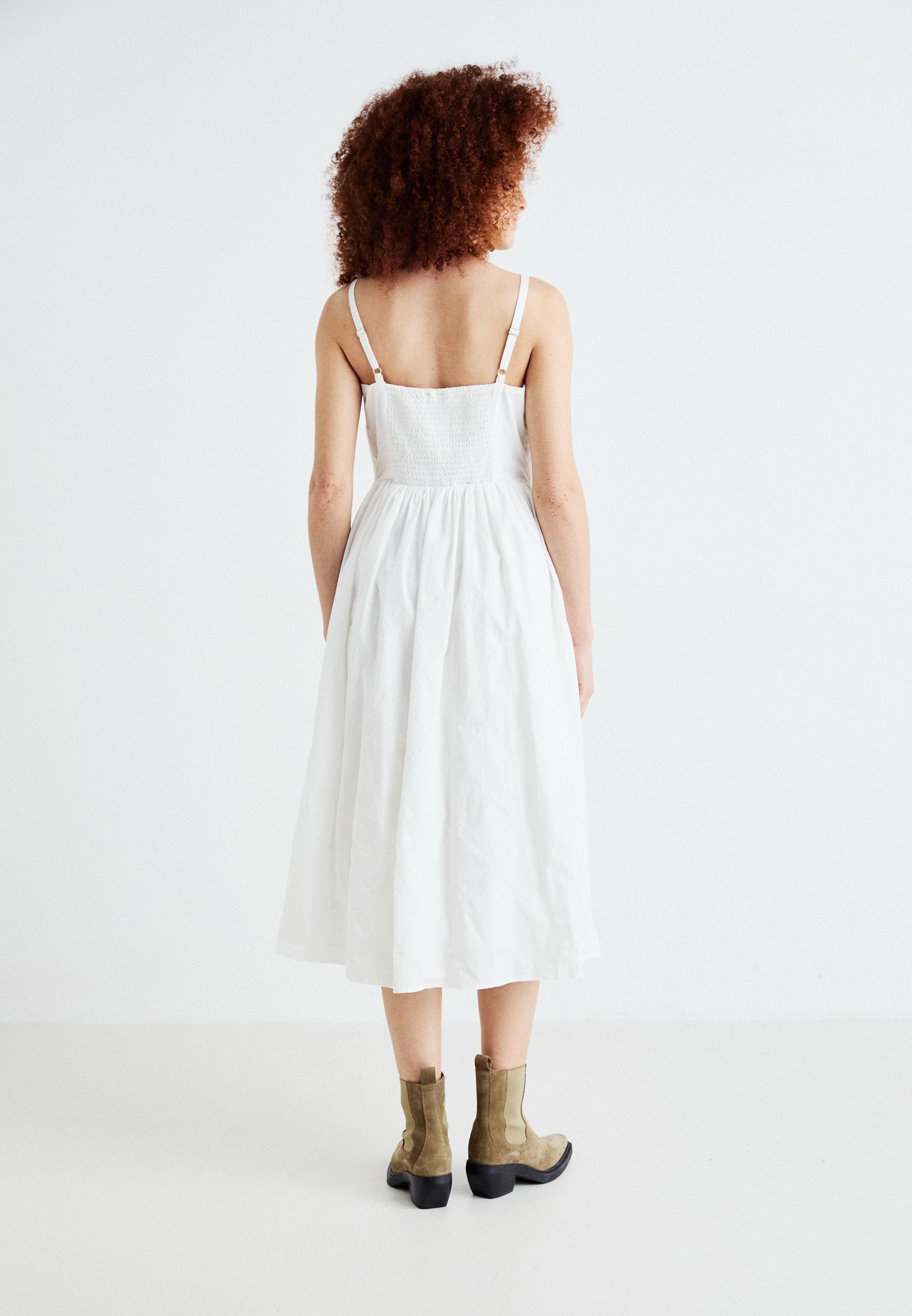 EYELET MIDI DRESS - Day dress - optic white