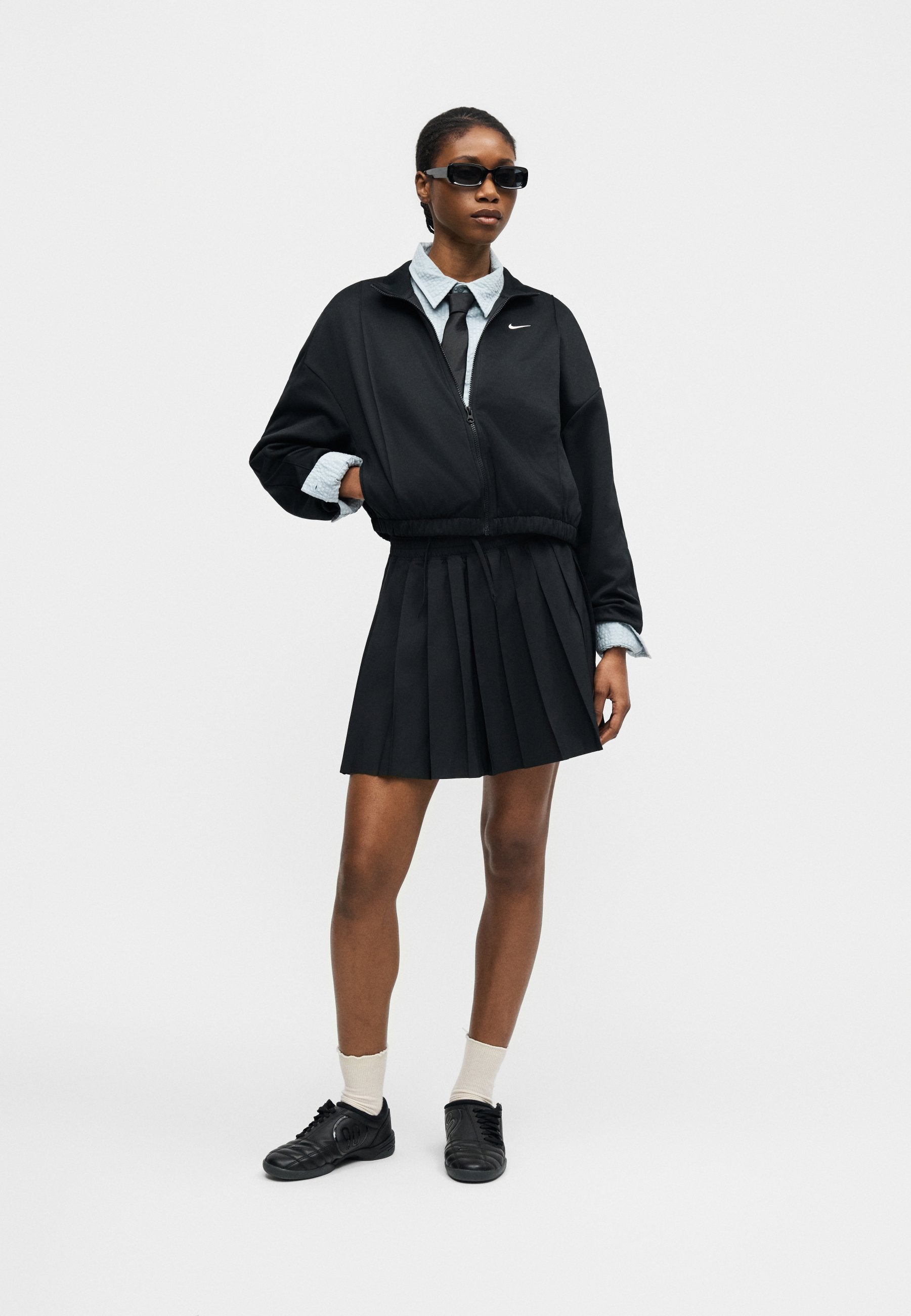 Zip-up sweatshirt - black/chalk
