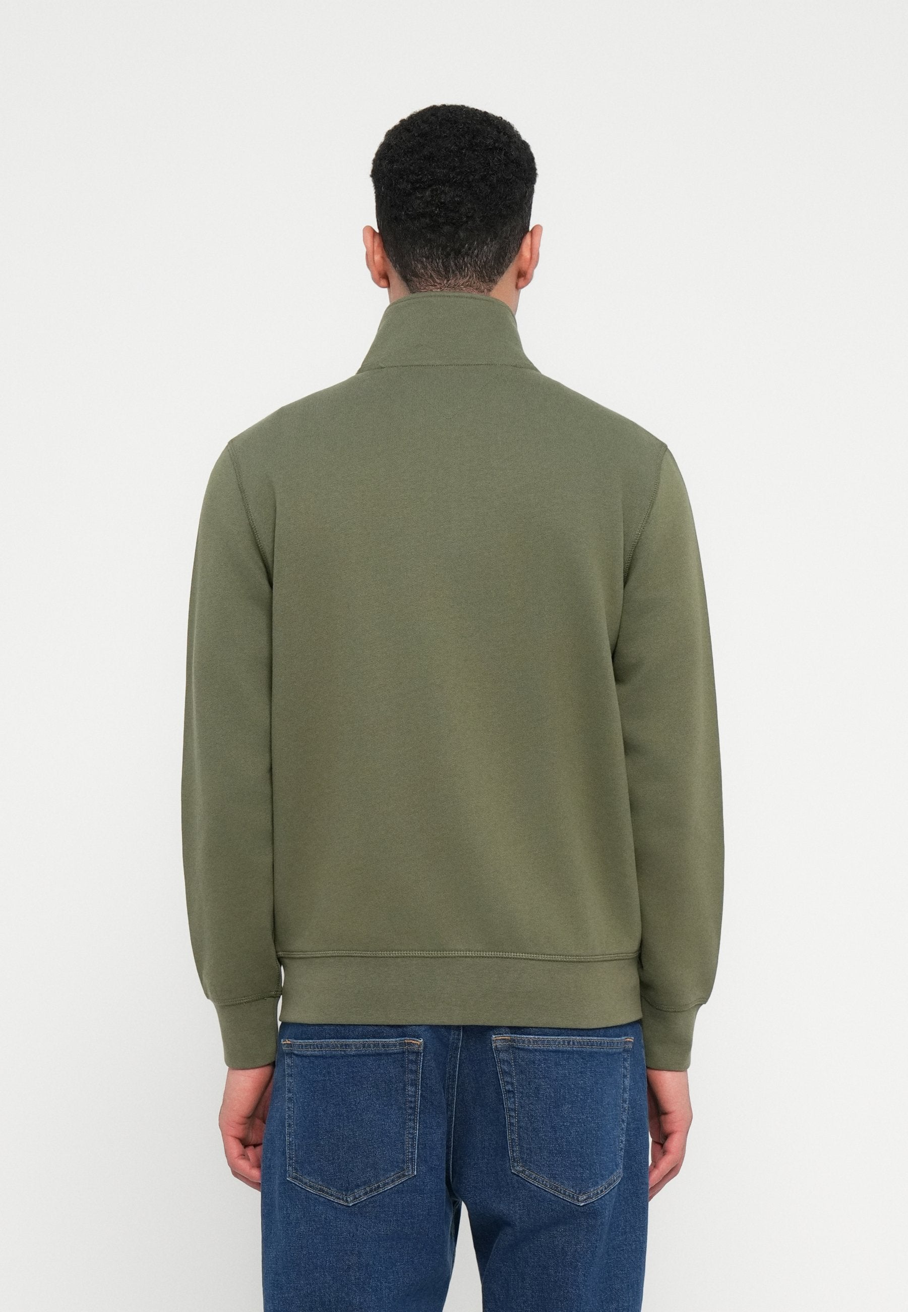 STAND-UP COLLAR ZIP-THRU FLEECE SWEATSHIRT - Zip-up sweatshirt - battle green
