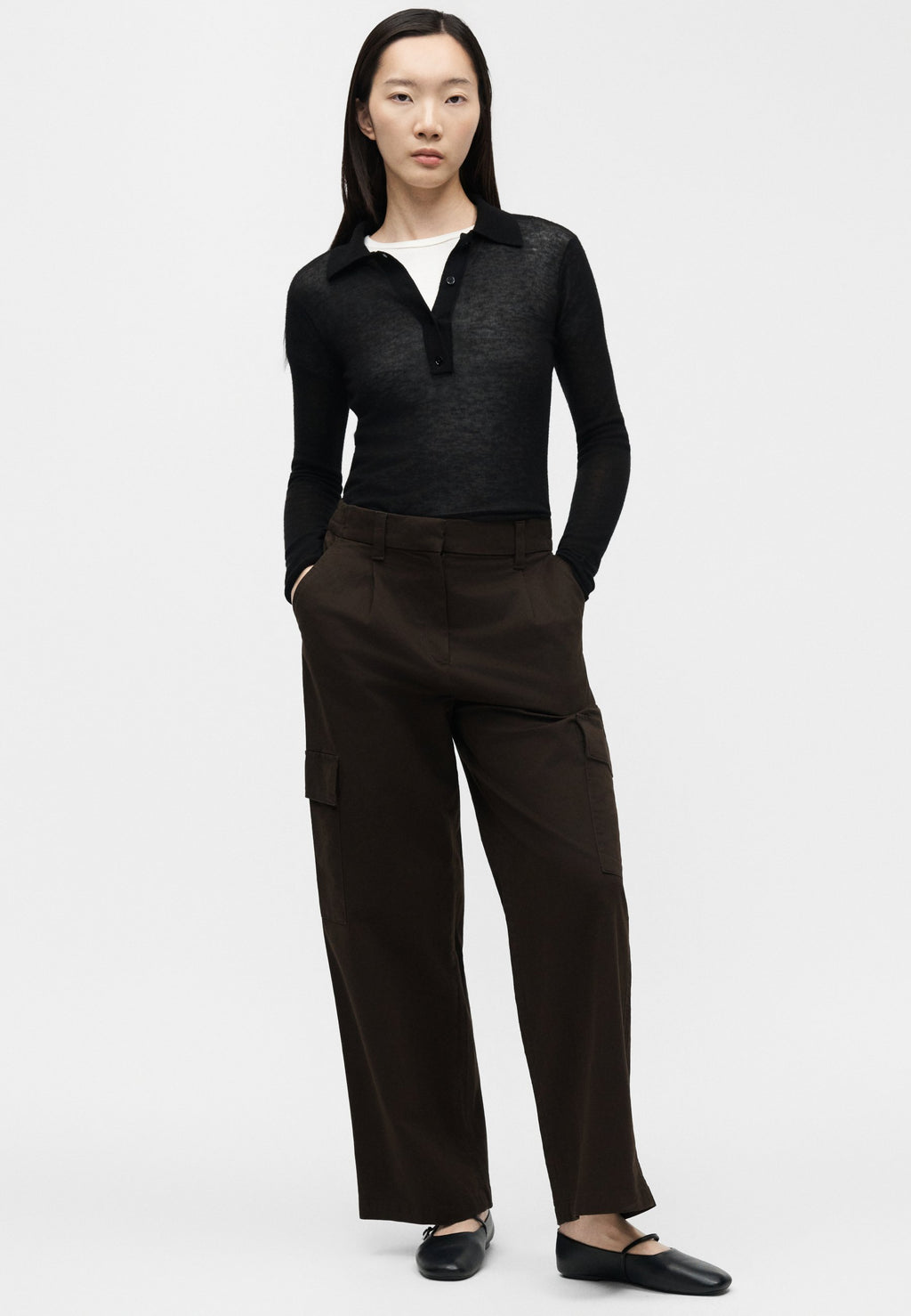 EWAIST - Cargo trousers - dark coffee