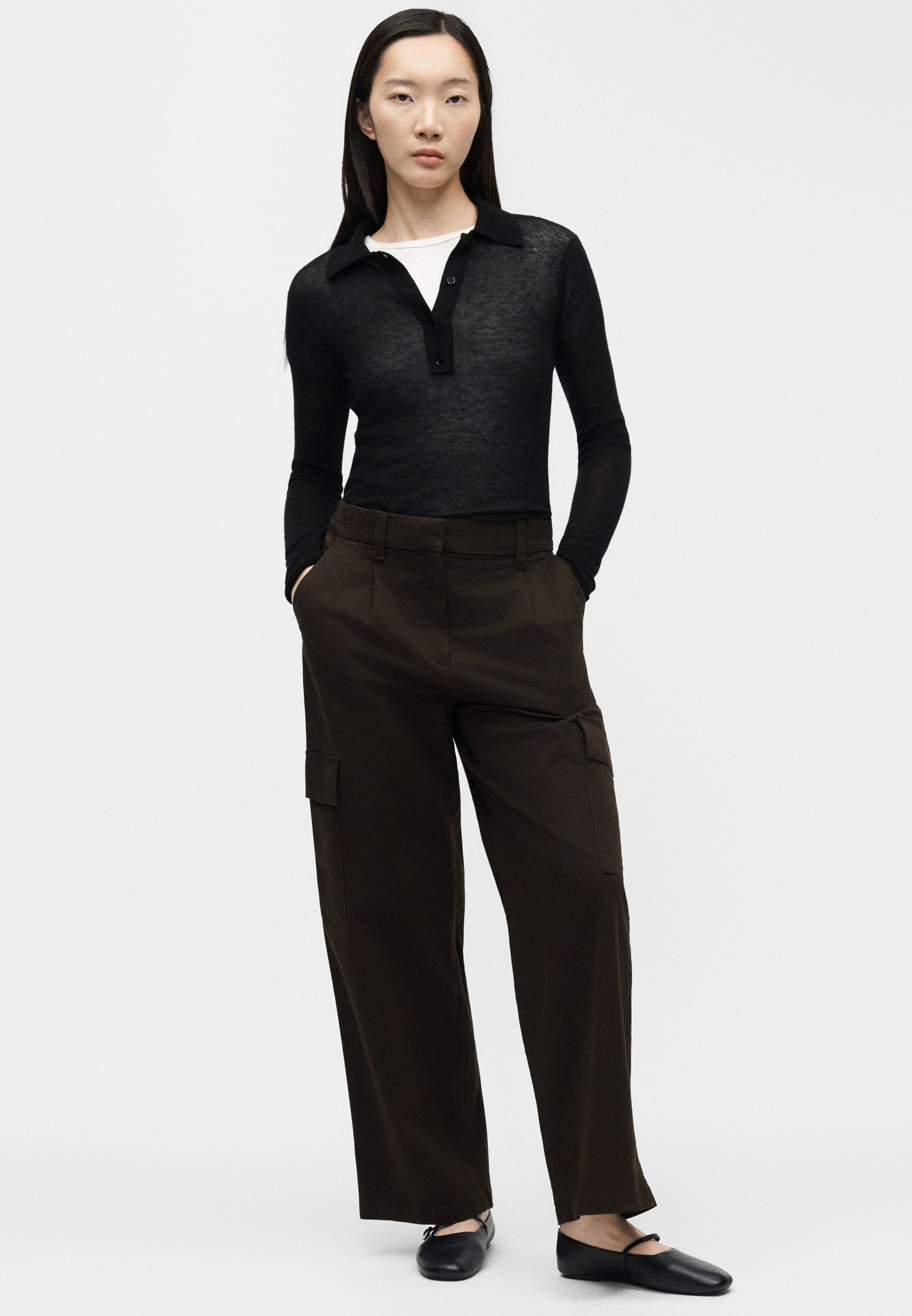 EWAIST - Cargo trousers - dark coffee