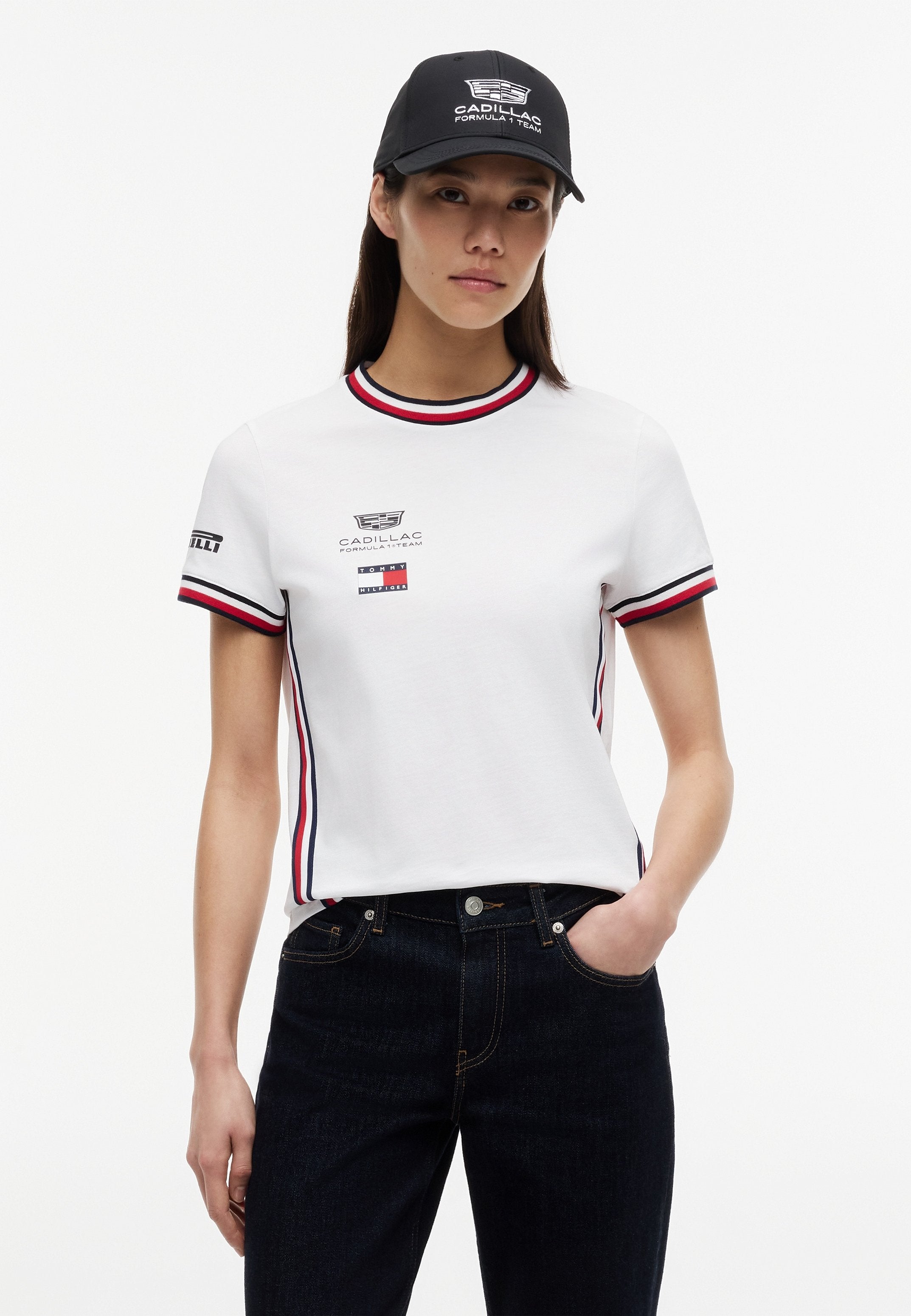 TH X CADILLAC FORMULA 1 TEAM REPLICA CROPPED TEE - Print T-shirt - white