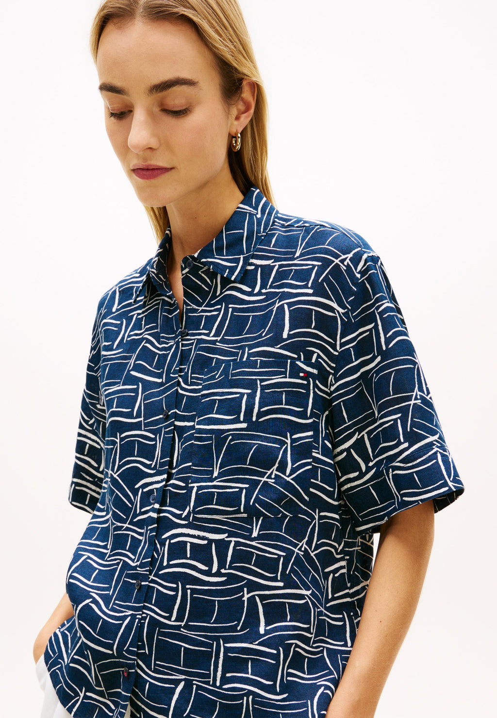 Button-down blouse - dark night navy