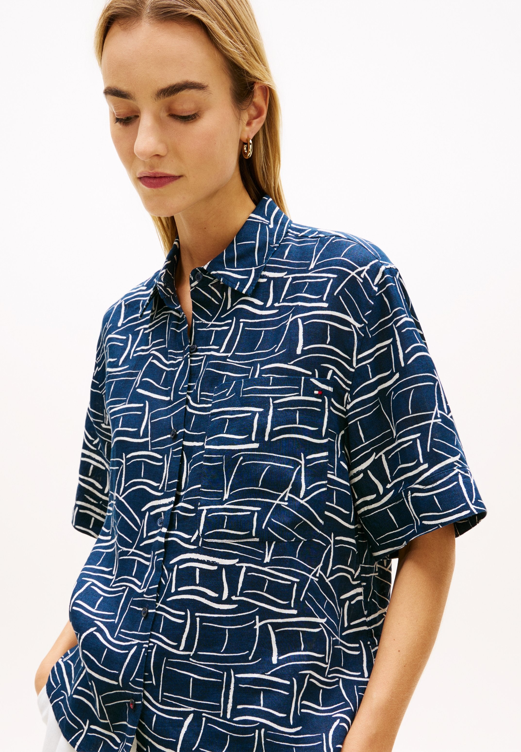 Button-down blouse - dark night navy