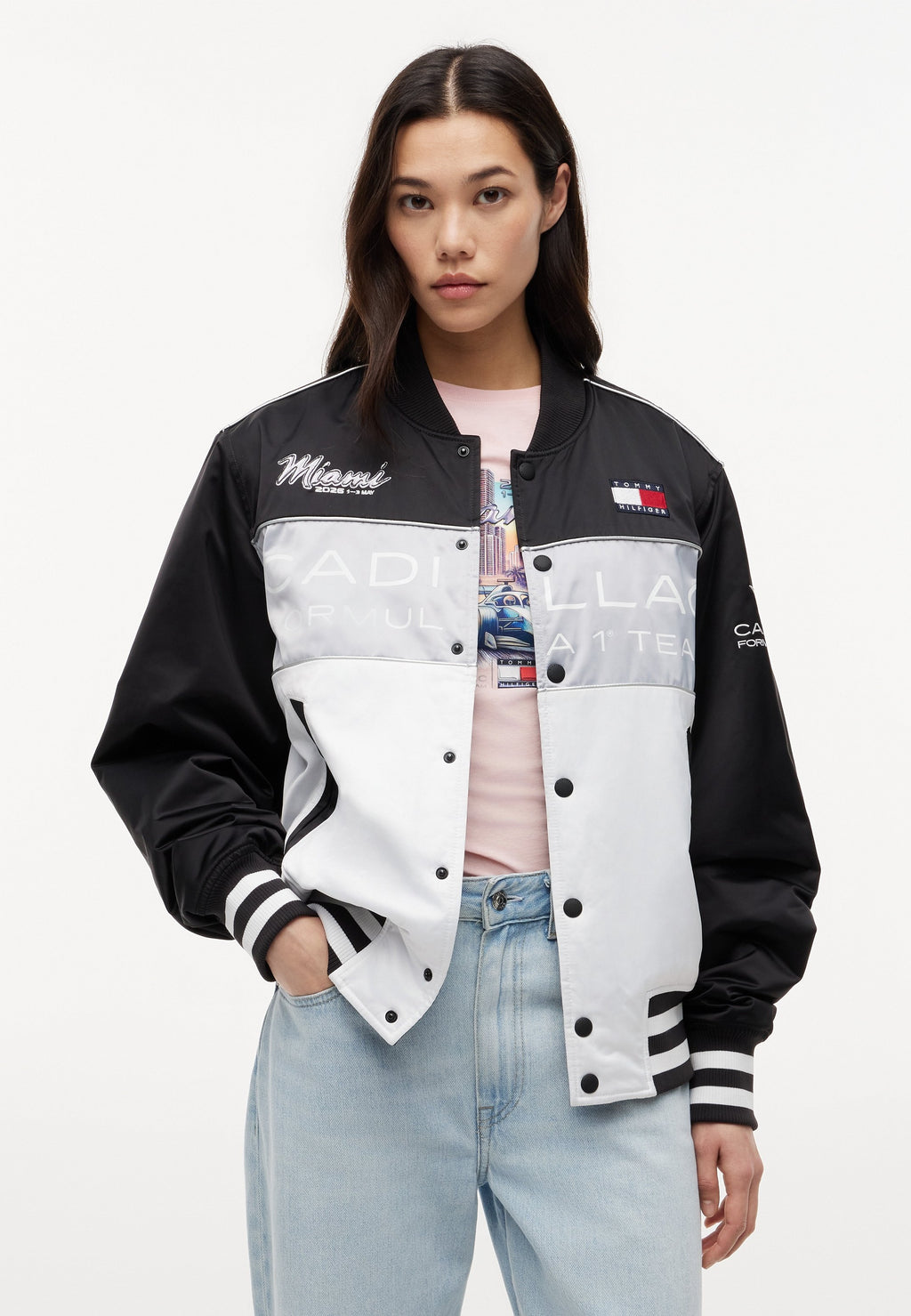 TH X CADILLAC FORMULA 1 TEAM MIAMI RACE JACKET UNISEX - Bomber Jacket - white /black/chrome-coloured