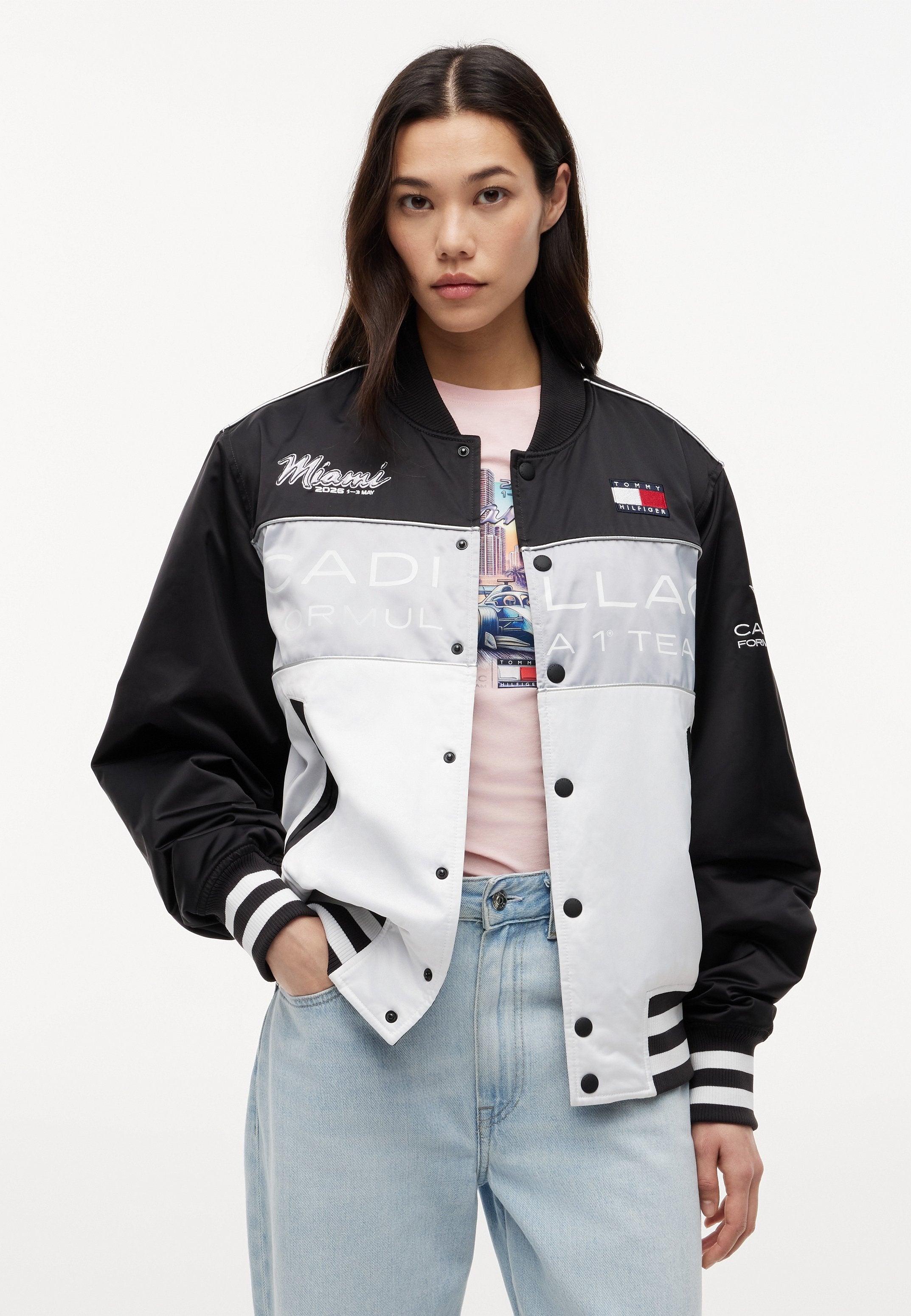 TH X CADILLAC FORMULA 1 TEAM MIAMI RACE JACKET UNISEX - Bomber Jacket - white /black/chrome-coloured