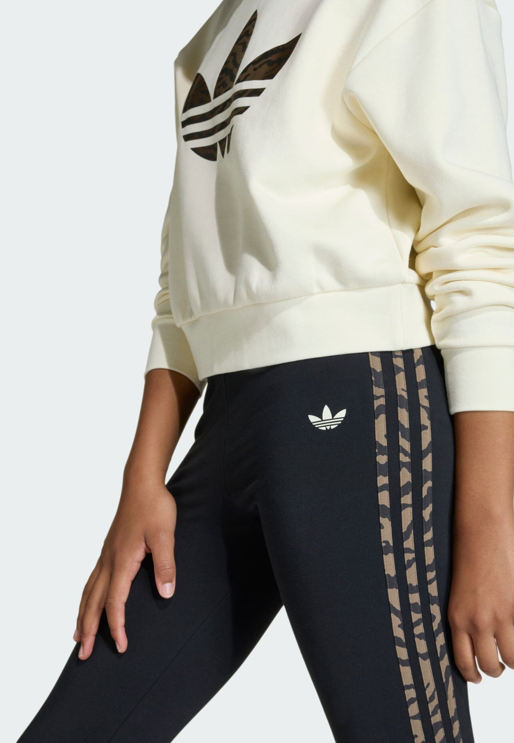 3 STRIPES  - Leggings - Trousers - black night brown