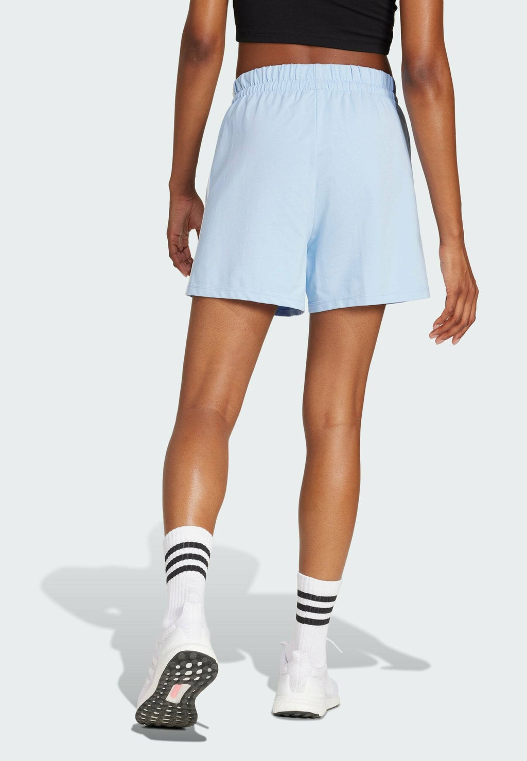 ESSENTIALS 3 STRIPES COTTON - Sports shorts - glow blue/white