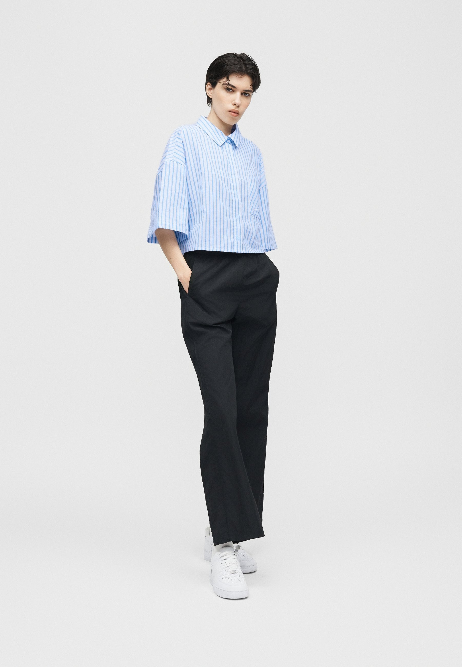 Button-down blouse - light blue