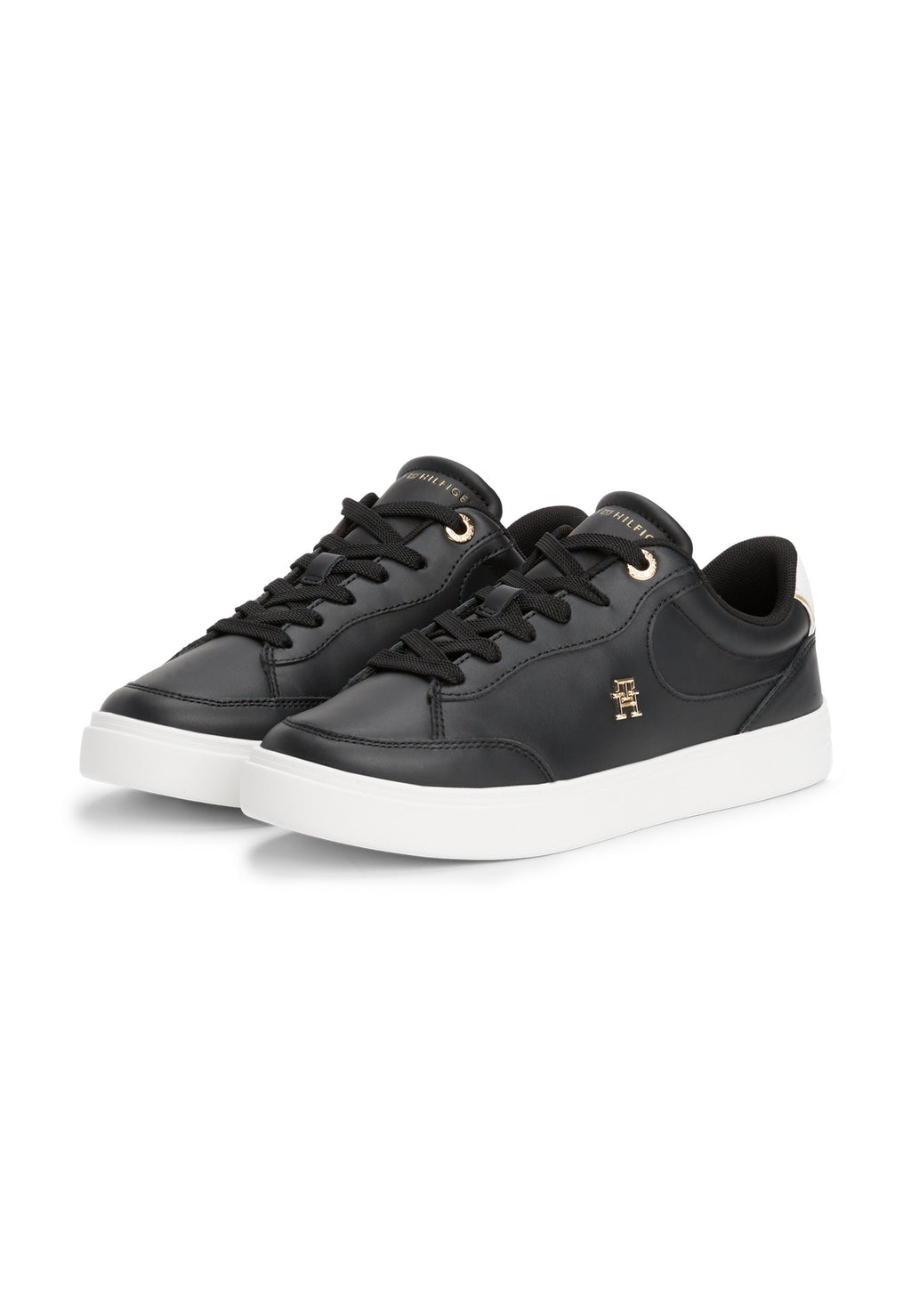 BASKETS EN CUIR TH MONOGRAM - Baskets - noir