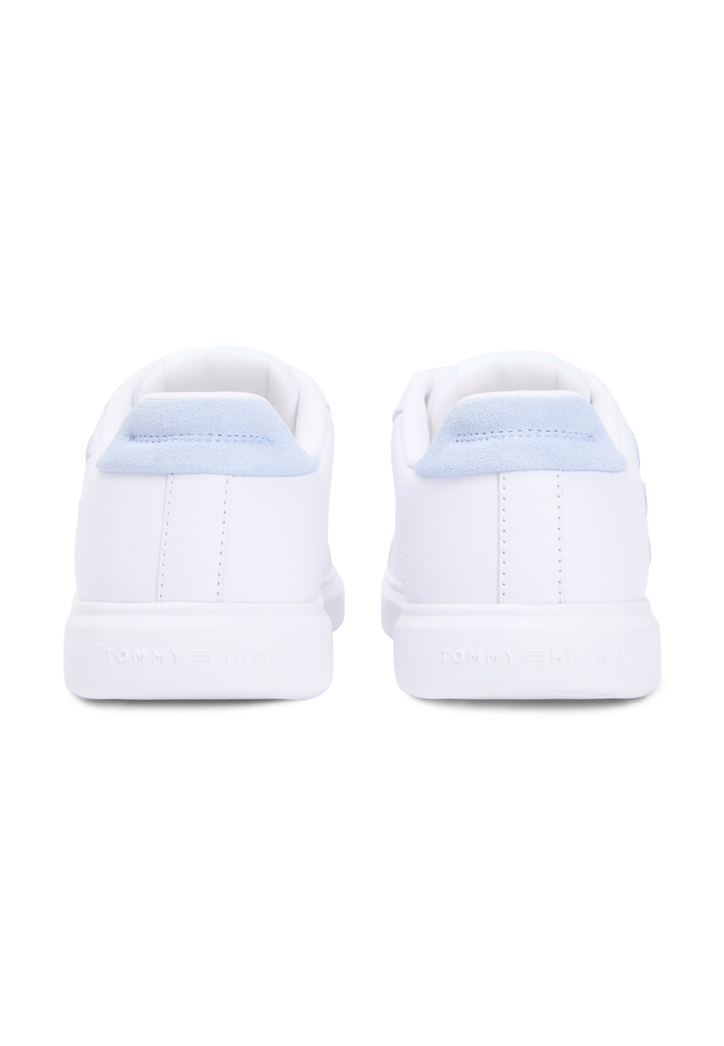 BASKETS HILFIGER ICON LEATHER LOGO EMBROIDERY COURT - Baskets - white/breezy blue