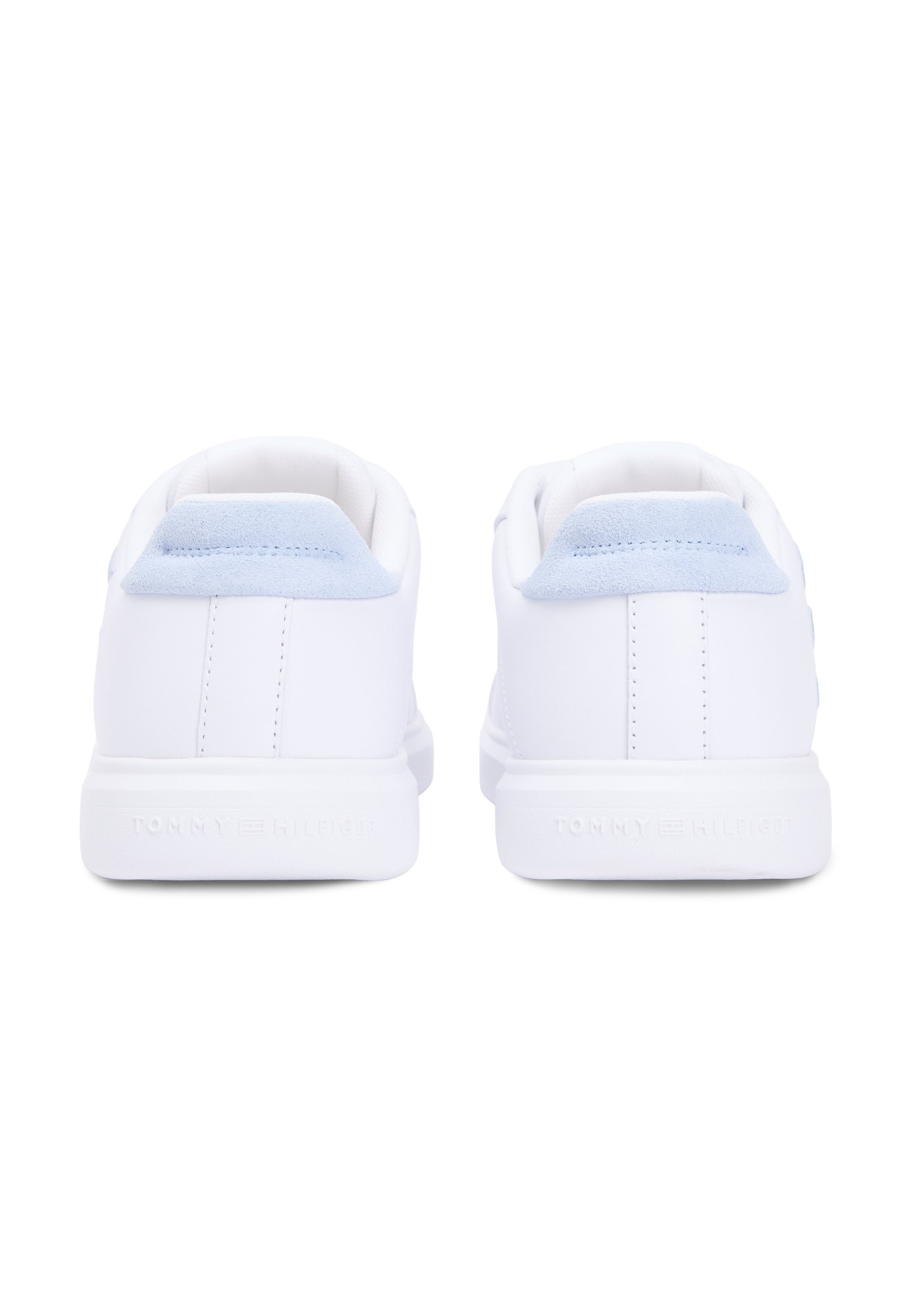 BASKETS HILFIGER ICON LEATHER LOGO EMBROIDERY COURT - Baskets - white/breezy blue