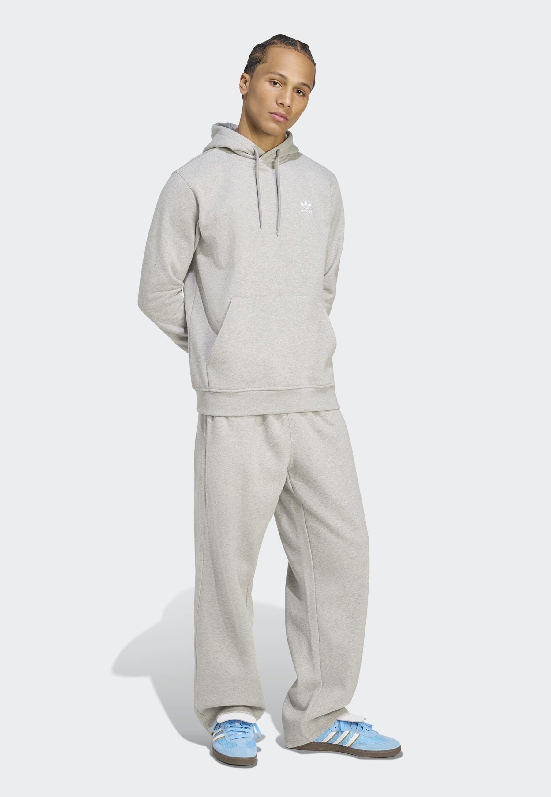 LOOSE UNISEX - Tracksuit bottoms - medium grey heather white