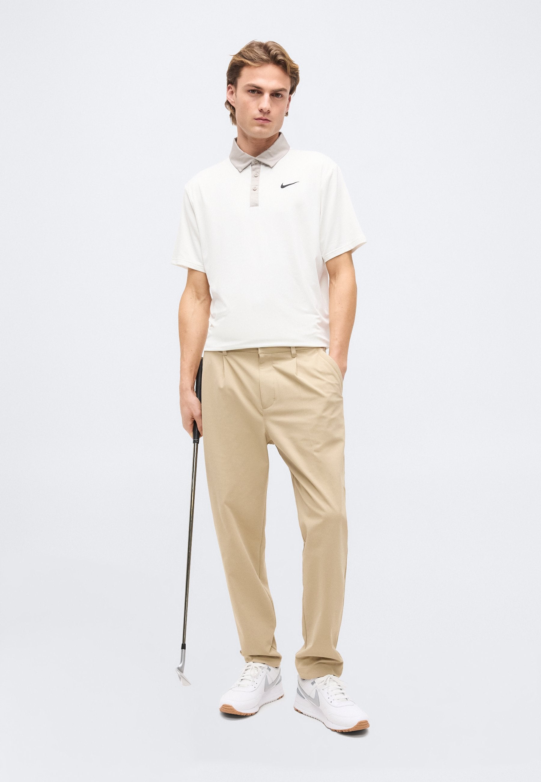 PAR SLIM - Trousers - limestone/black