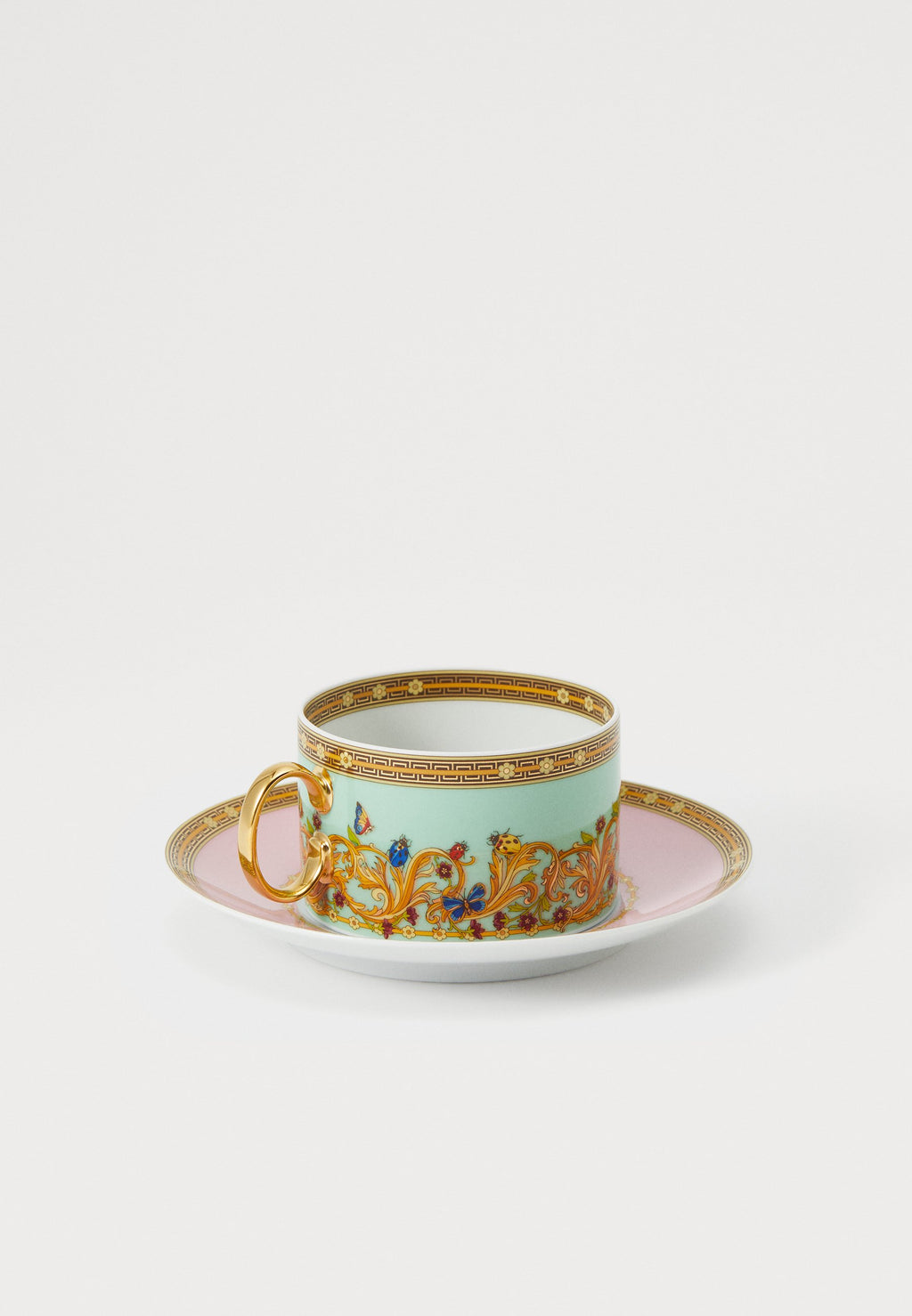 CUP SAUCER 4 LOW SET - Saucer - white/multicoloured