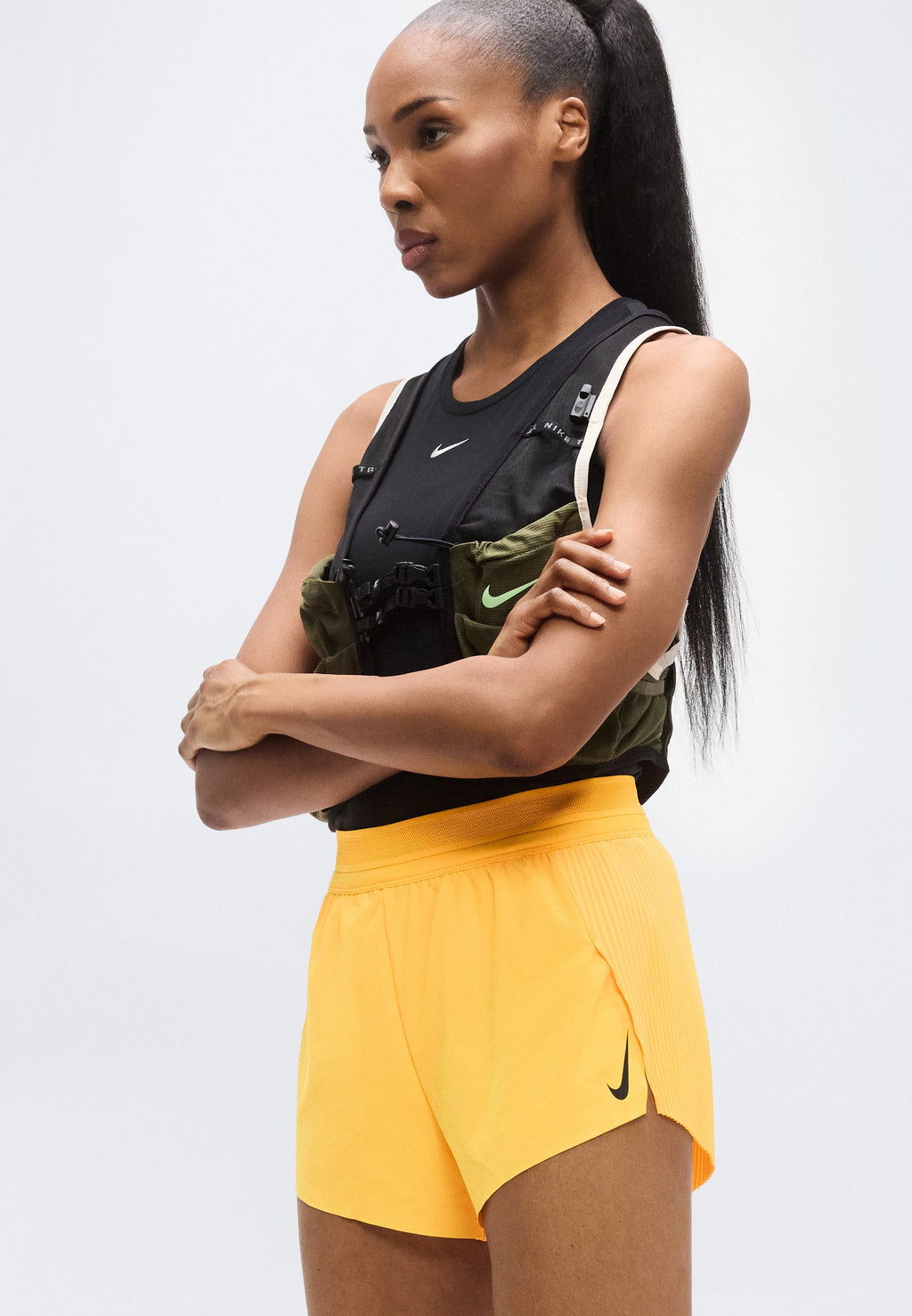 SHORT - Short de sport - orange laser/noir/blanc