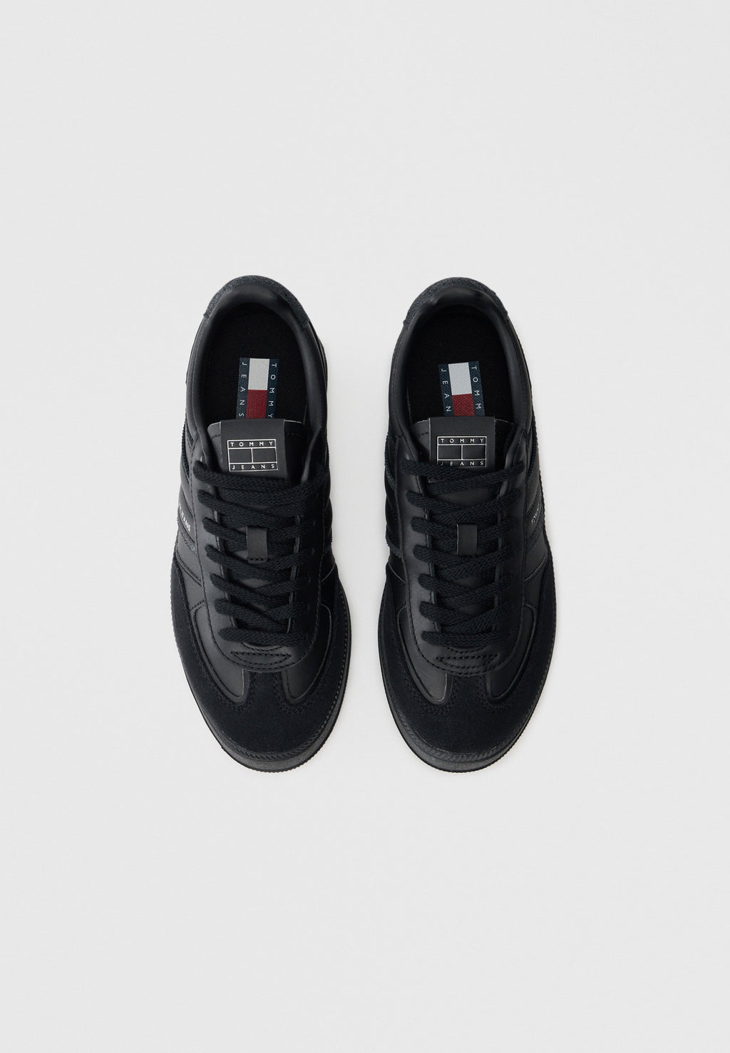 THE GREENWICH LEATHER MIXED TEXTURE PLATFORM TRAINERS - Trainers - black/silver-coloured