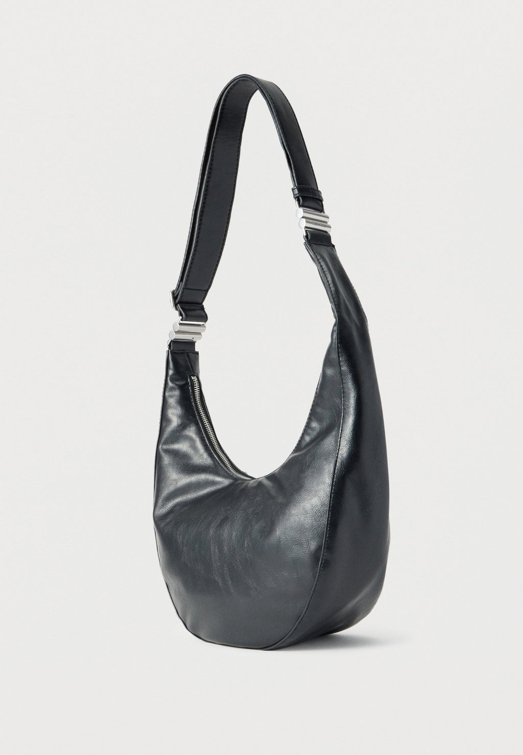 BUCKLE CONVERTIBLE SMALL HOBO - Handbag - black