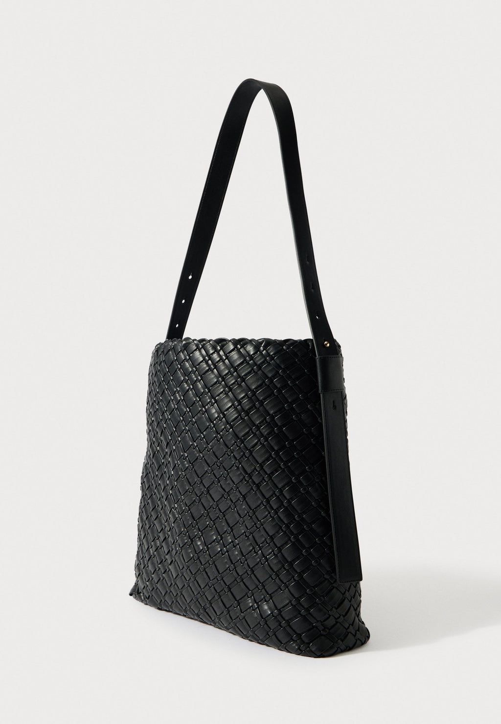 TH MONOGRAM BRAIDED HOBO BAG - Handbag - black