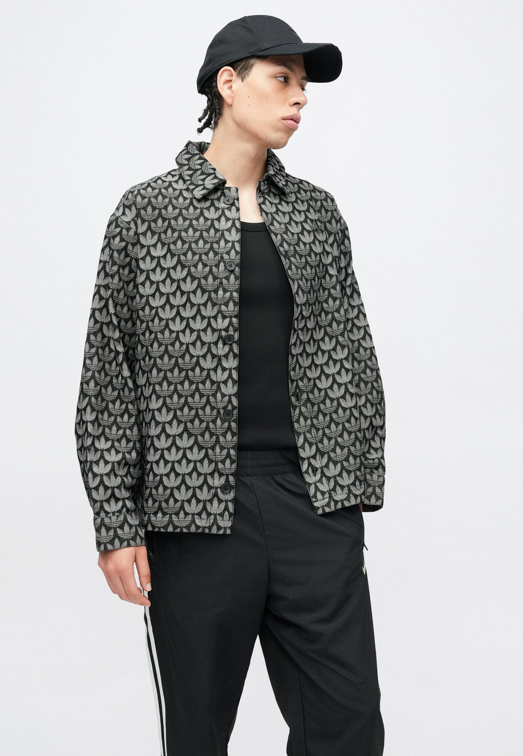 MONOGRAM SHIRT - Denim jacket - black