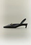 BUCKLE KITTEN SLINGBACK - Slingback ballet pumps - black