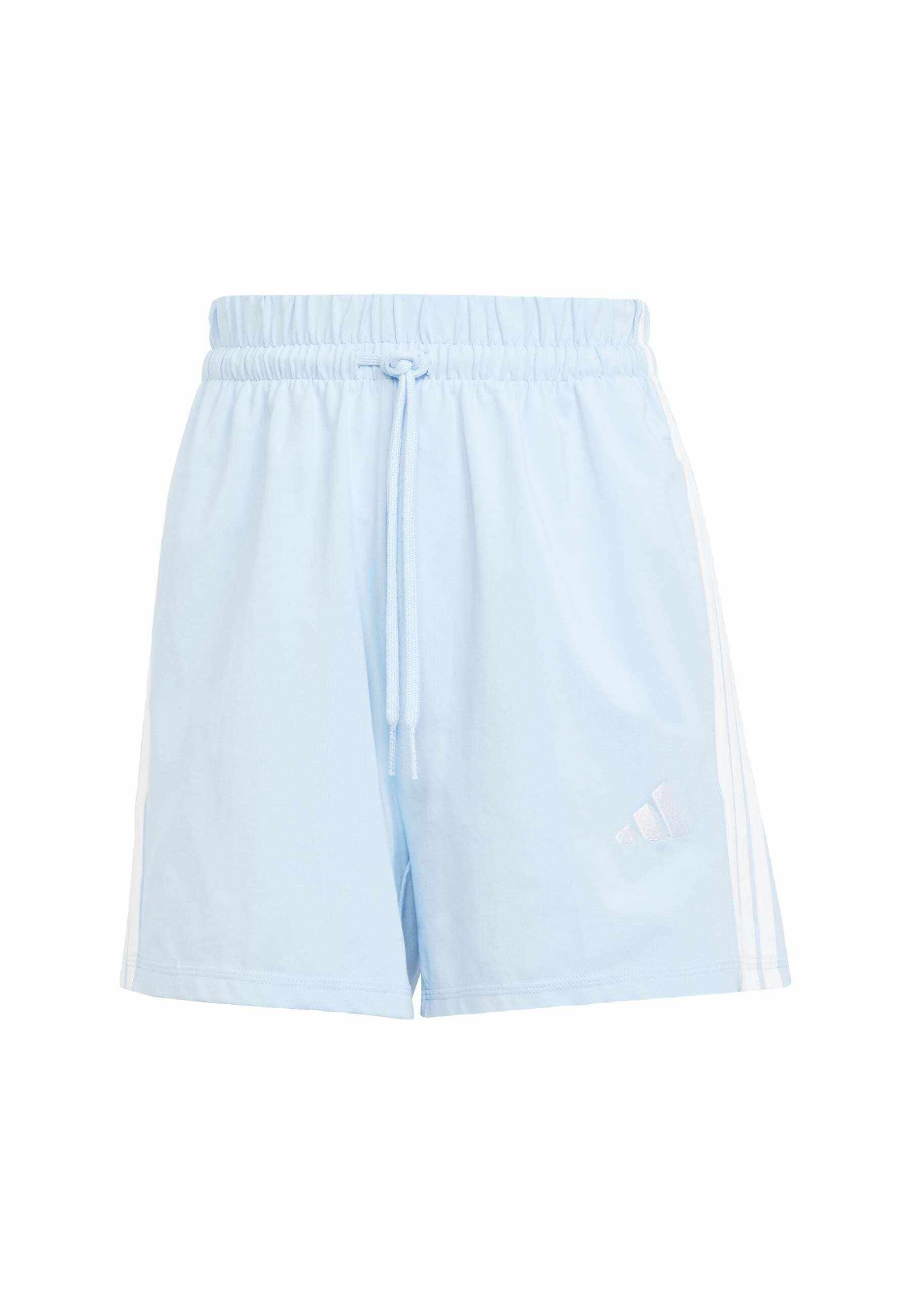 ESSENTIALS 3 STRIPES COTTON - Sports shorts - glow blue/white