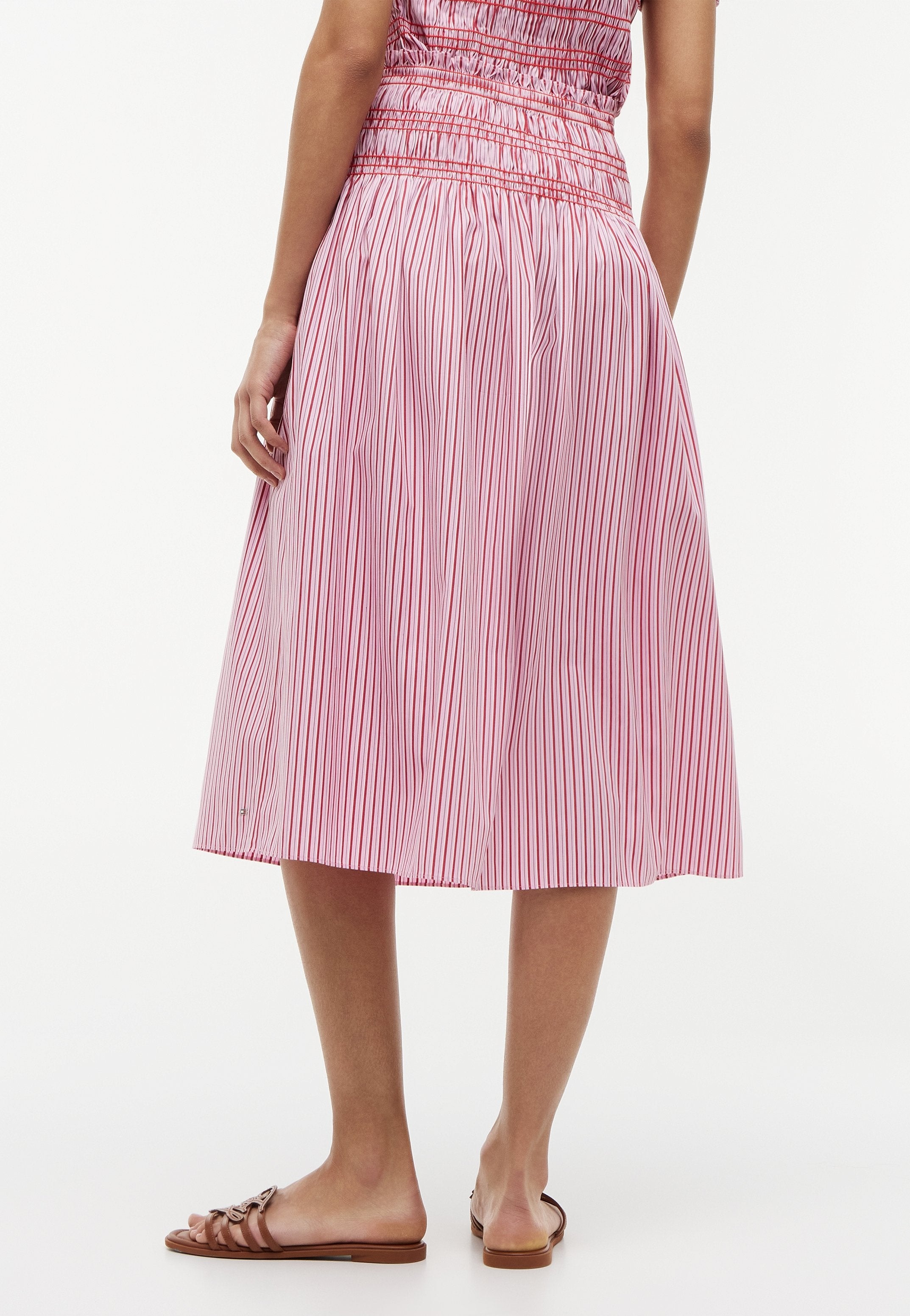 SMOCKING MIDI SKIRT - A-line skirt - pink