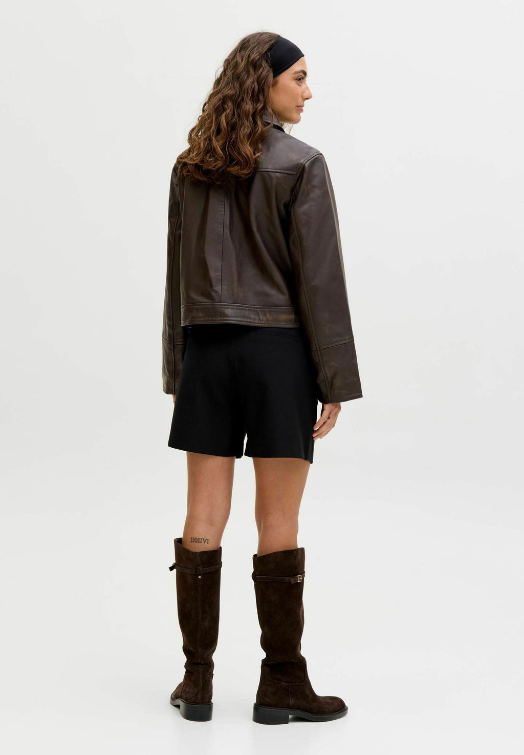 Leather JXSIF Leather - Leather jacket - bracken