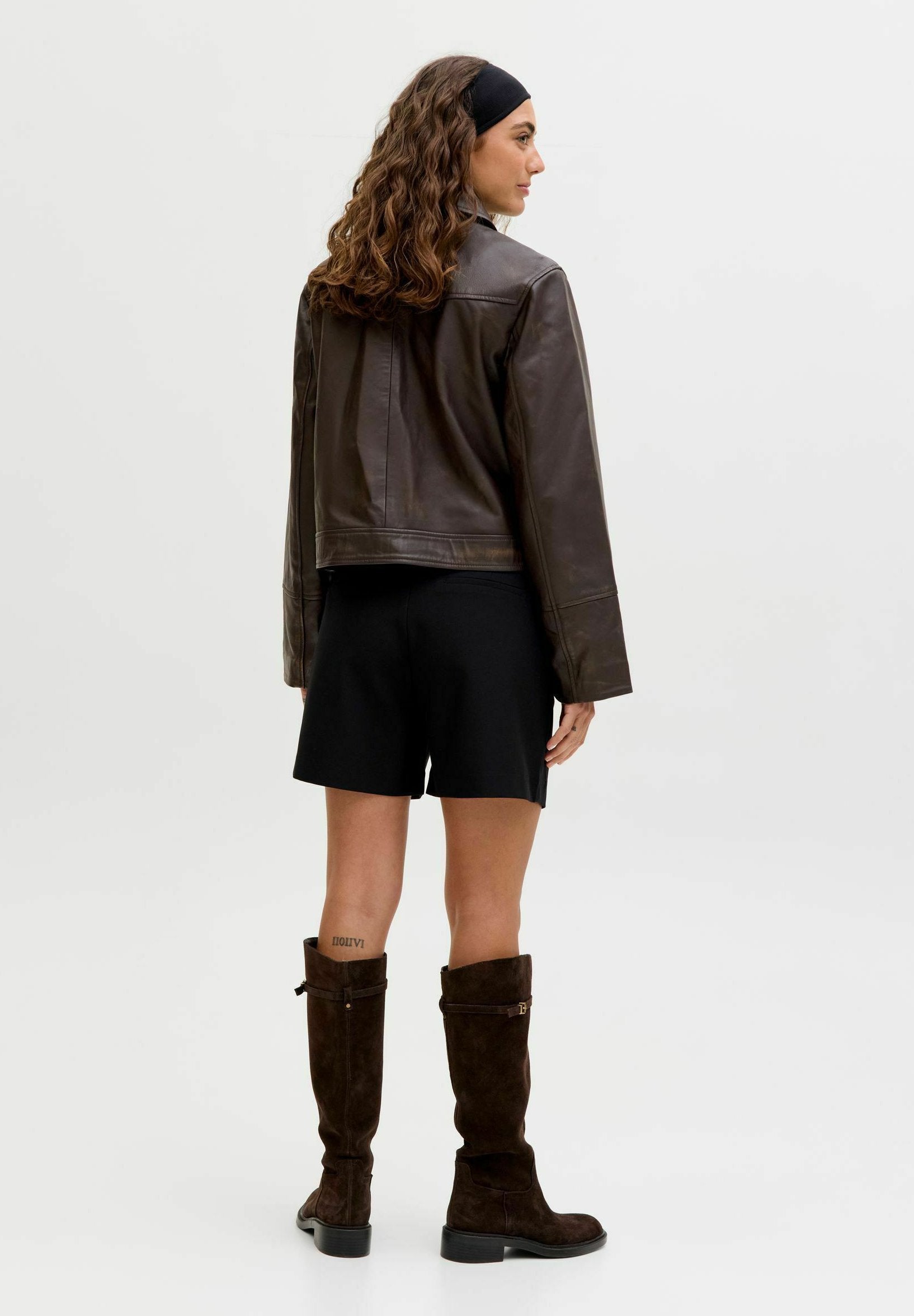 Leather JXSIF Leather - Leather jacket - bracken