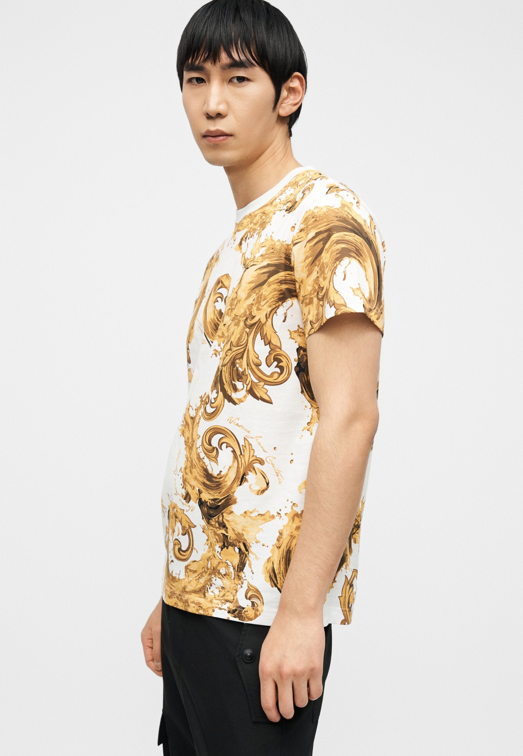 PRINT - Print T-shirt - white/gold-coloured