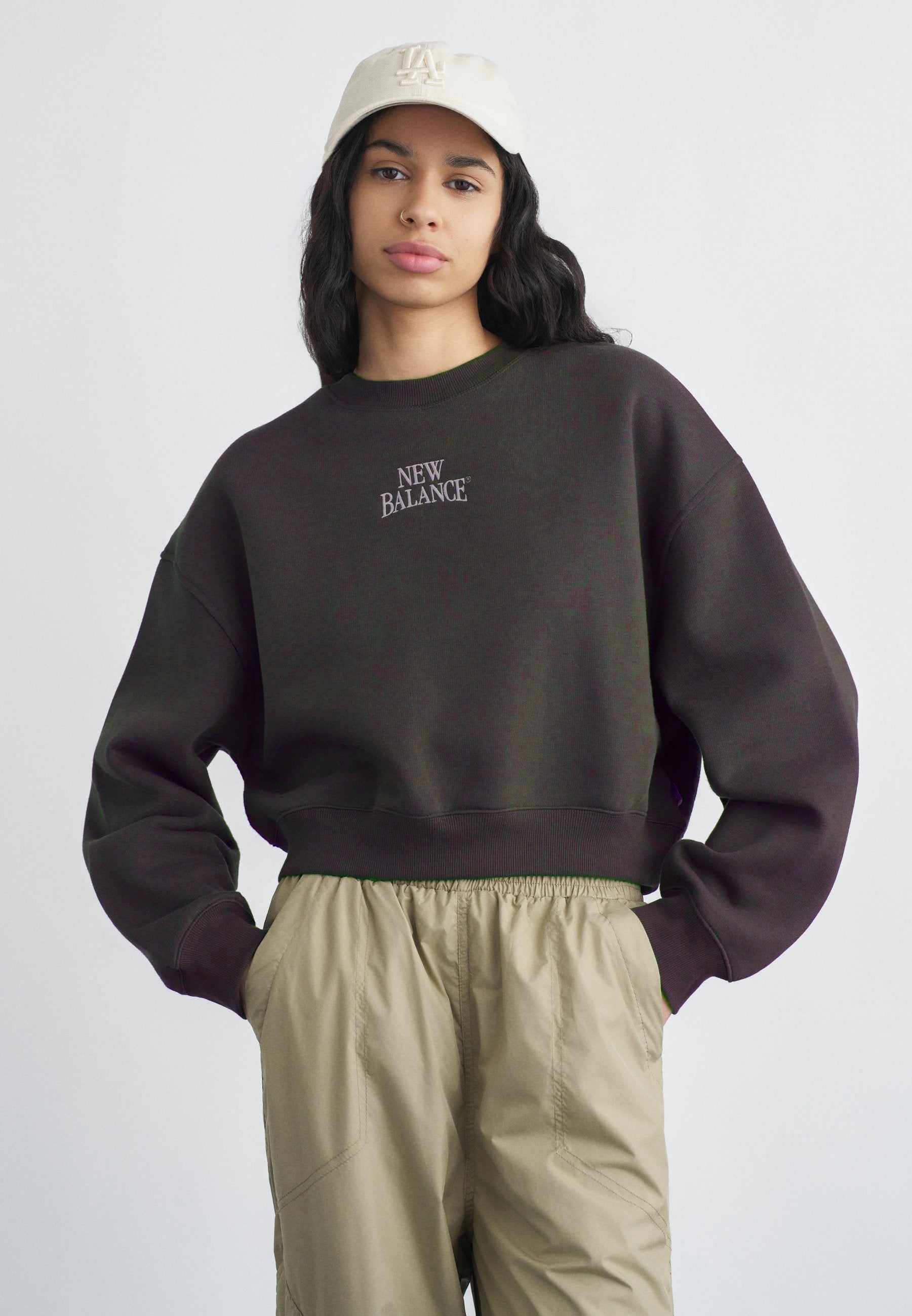 LINEAR HERITAGE CREW - Sweatshirt - faded black