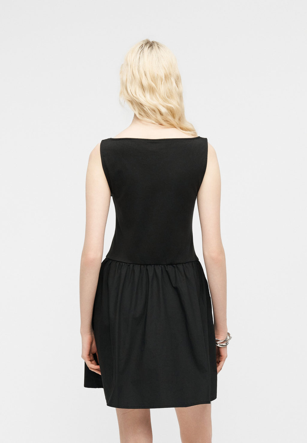 MIXED MEDIA DRESS - Jersey dress - true black