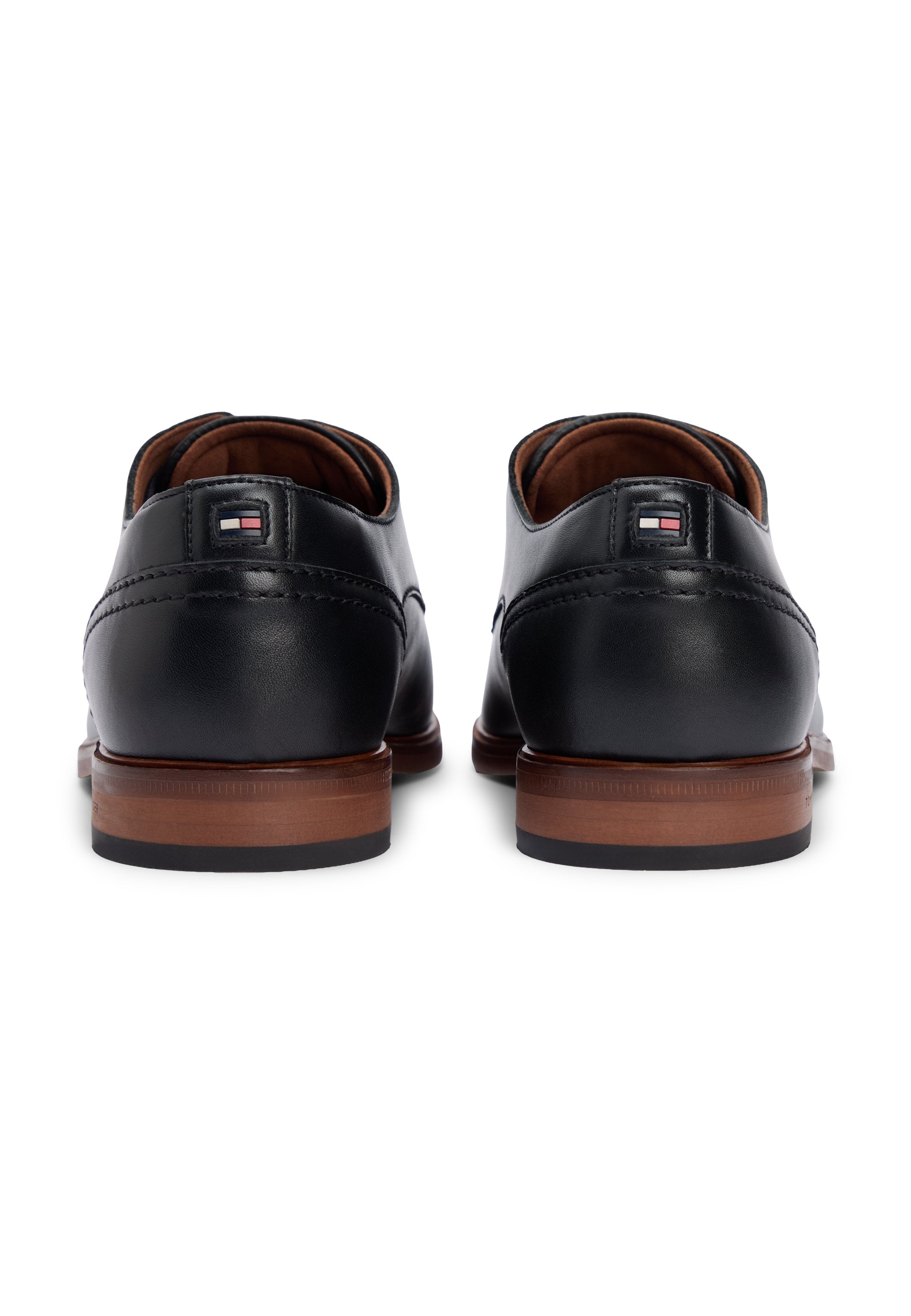 LEATHER DERBY SHOES - Lace-ups - black
