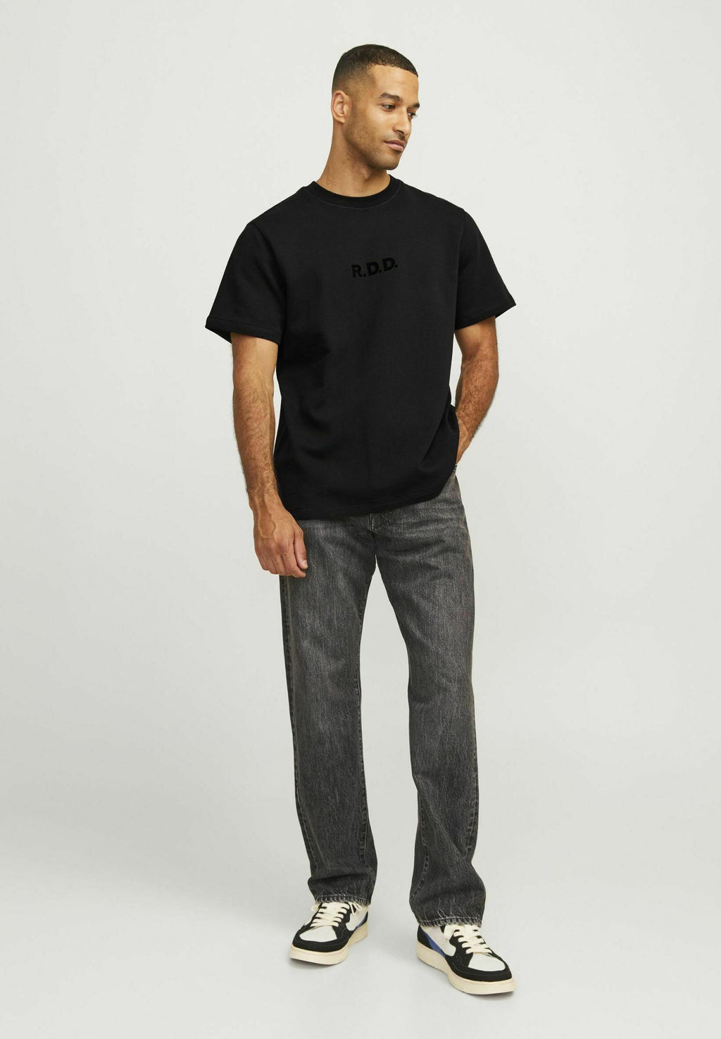 T-SHIRT RDD GEDRUCKT RUNDHALS T-SHIRT - Basic T-shirt - black